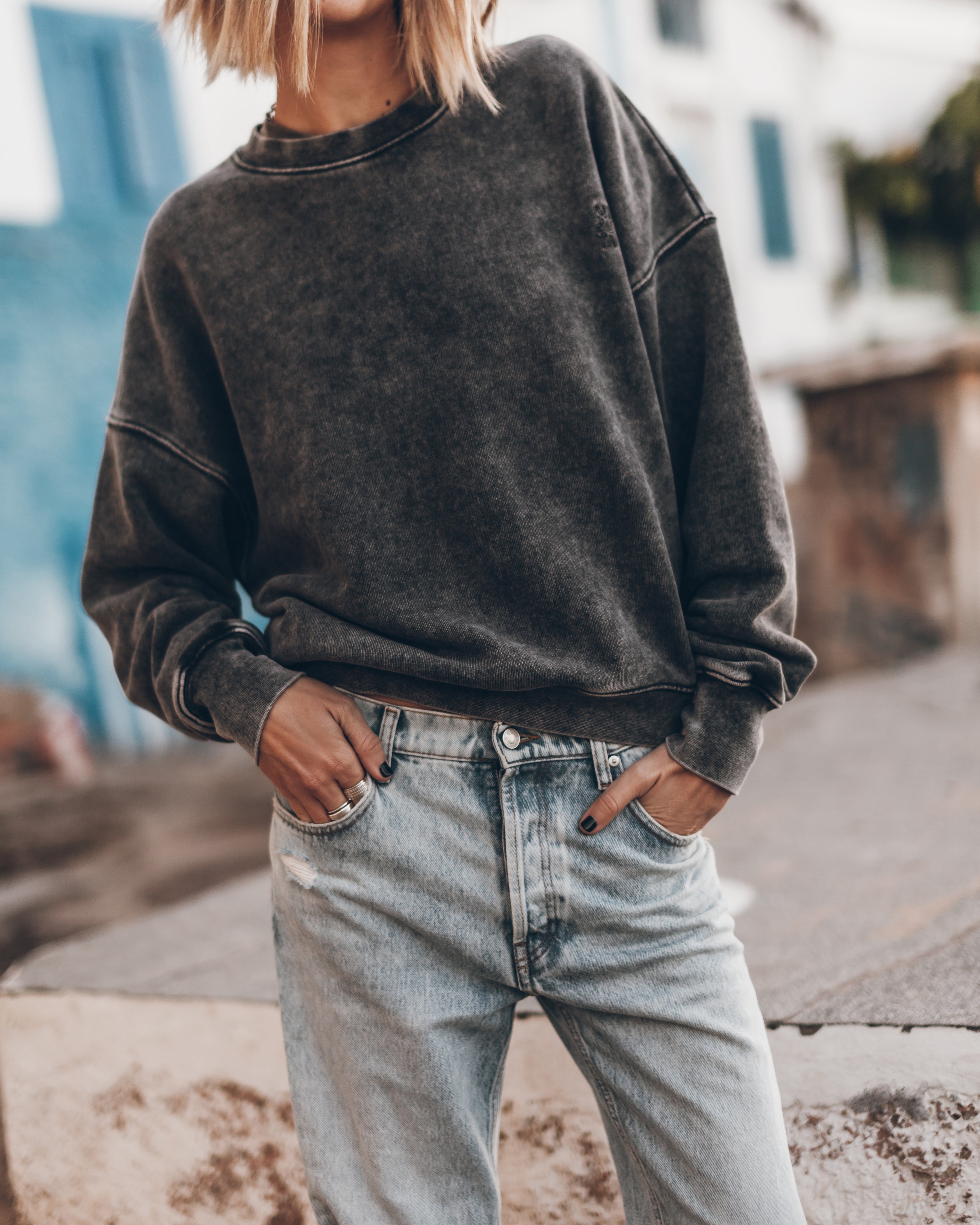 The Marble Grey Cozy Base Sweater