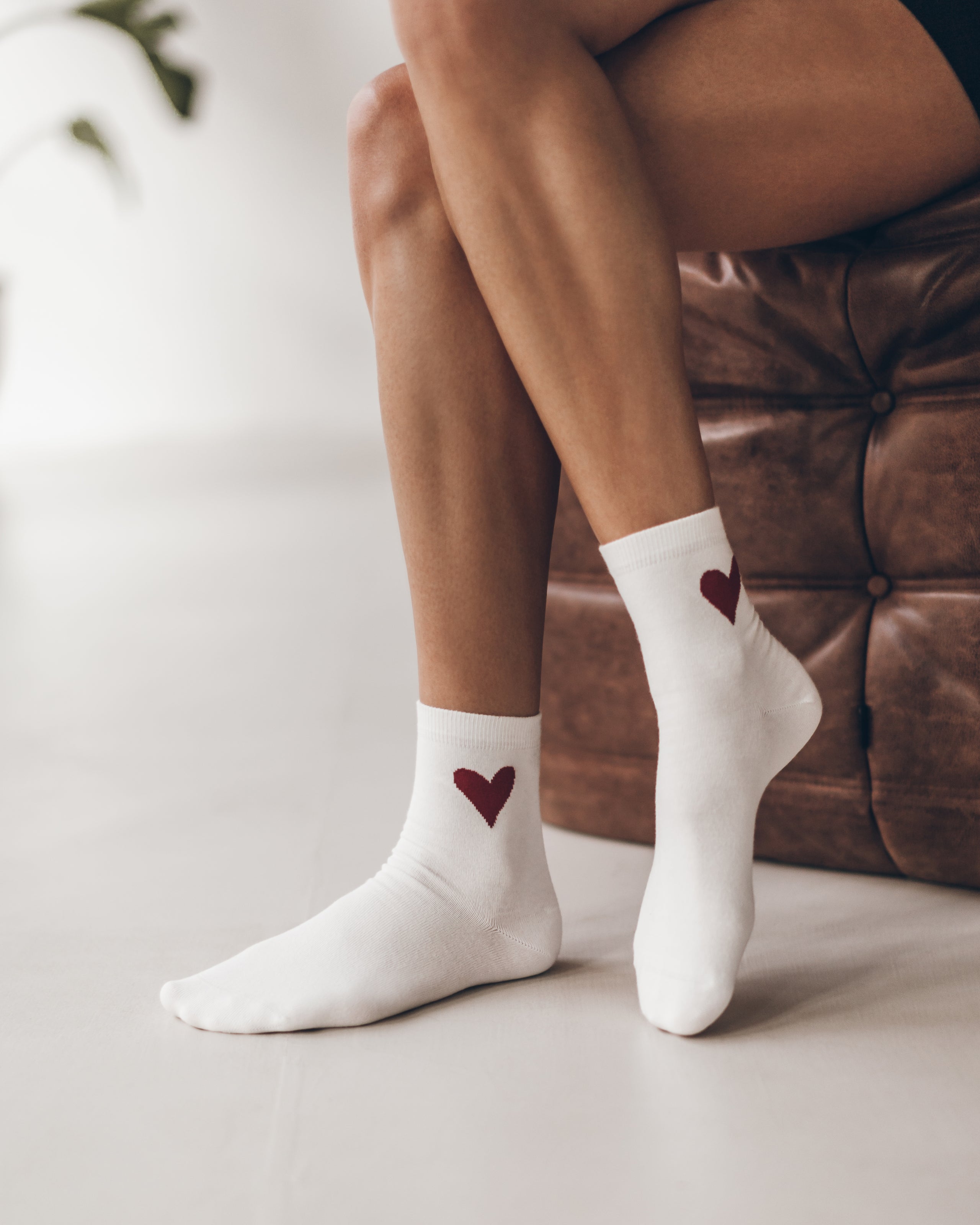 The Off White Heart Socks