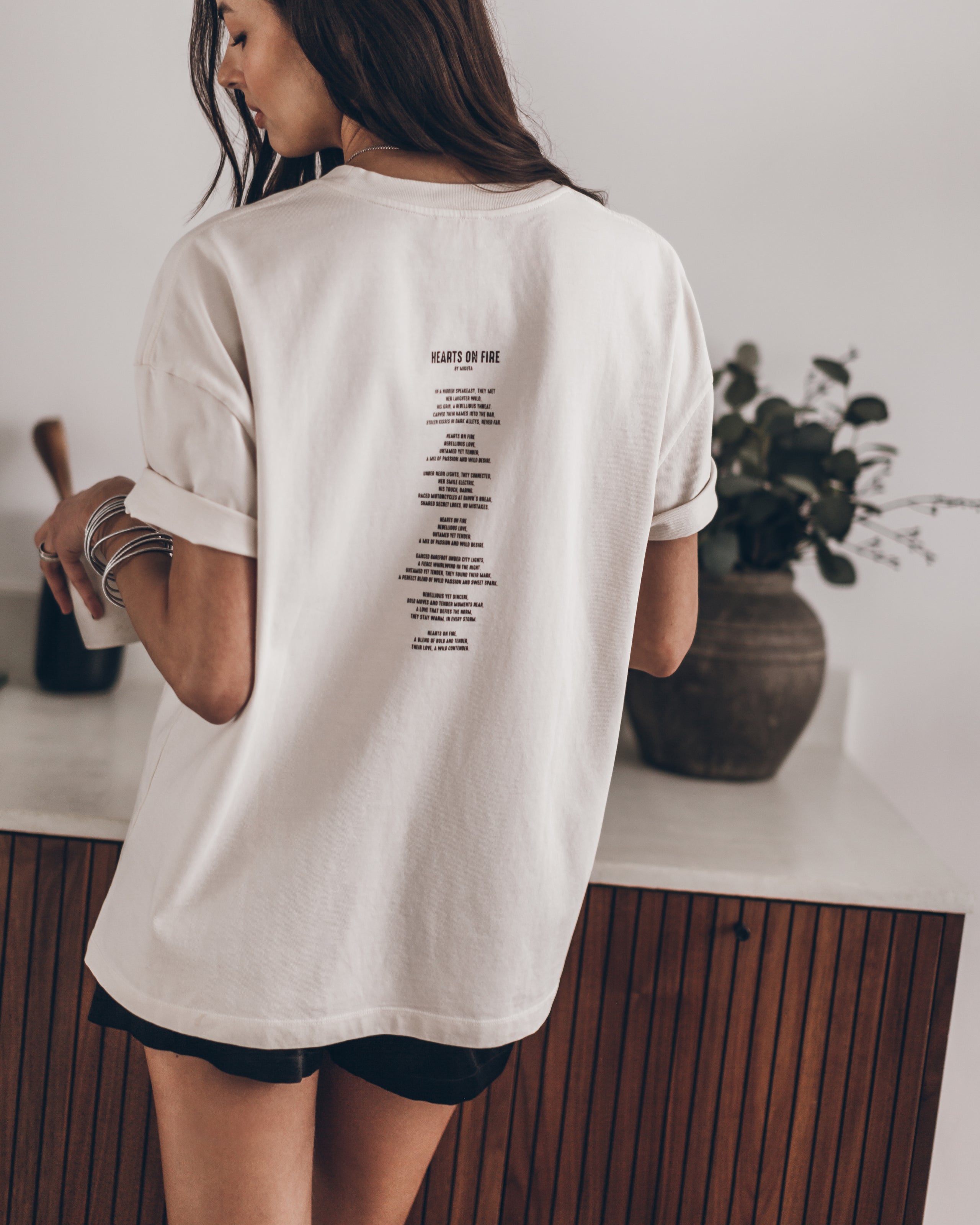 The Off White Hearts On Fire Unisex T-Shirt