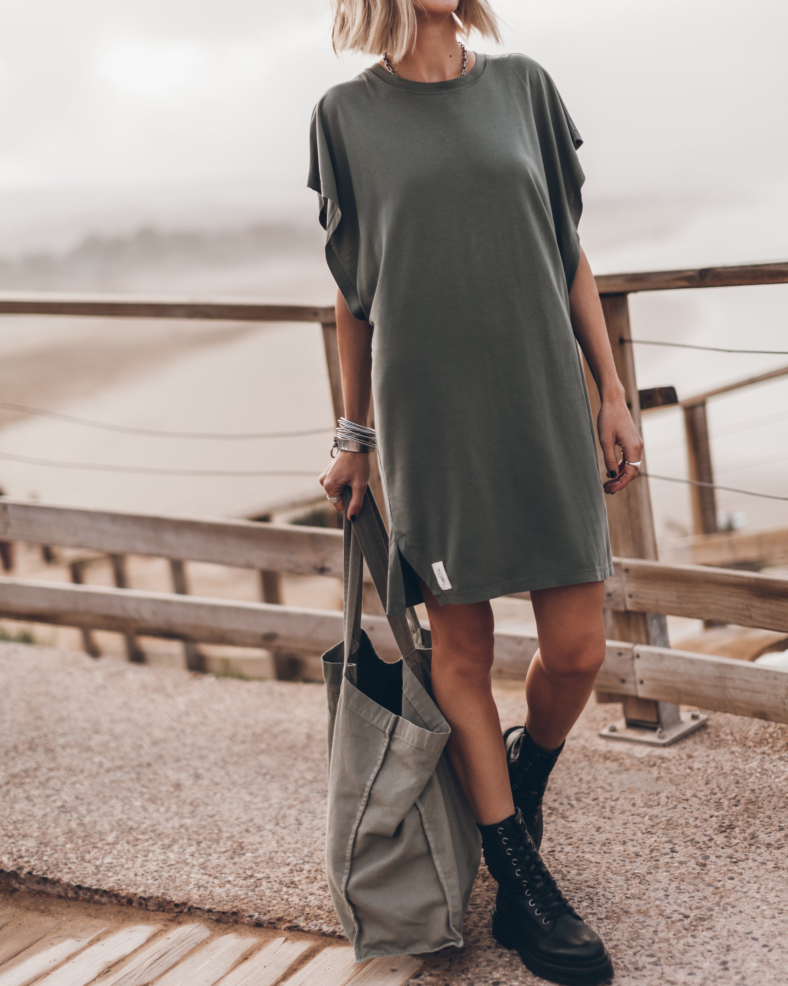 The Olive Short Batwing Dress