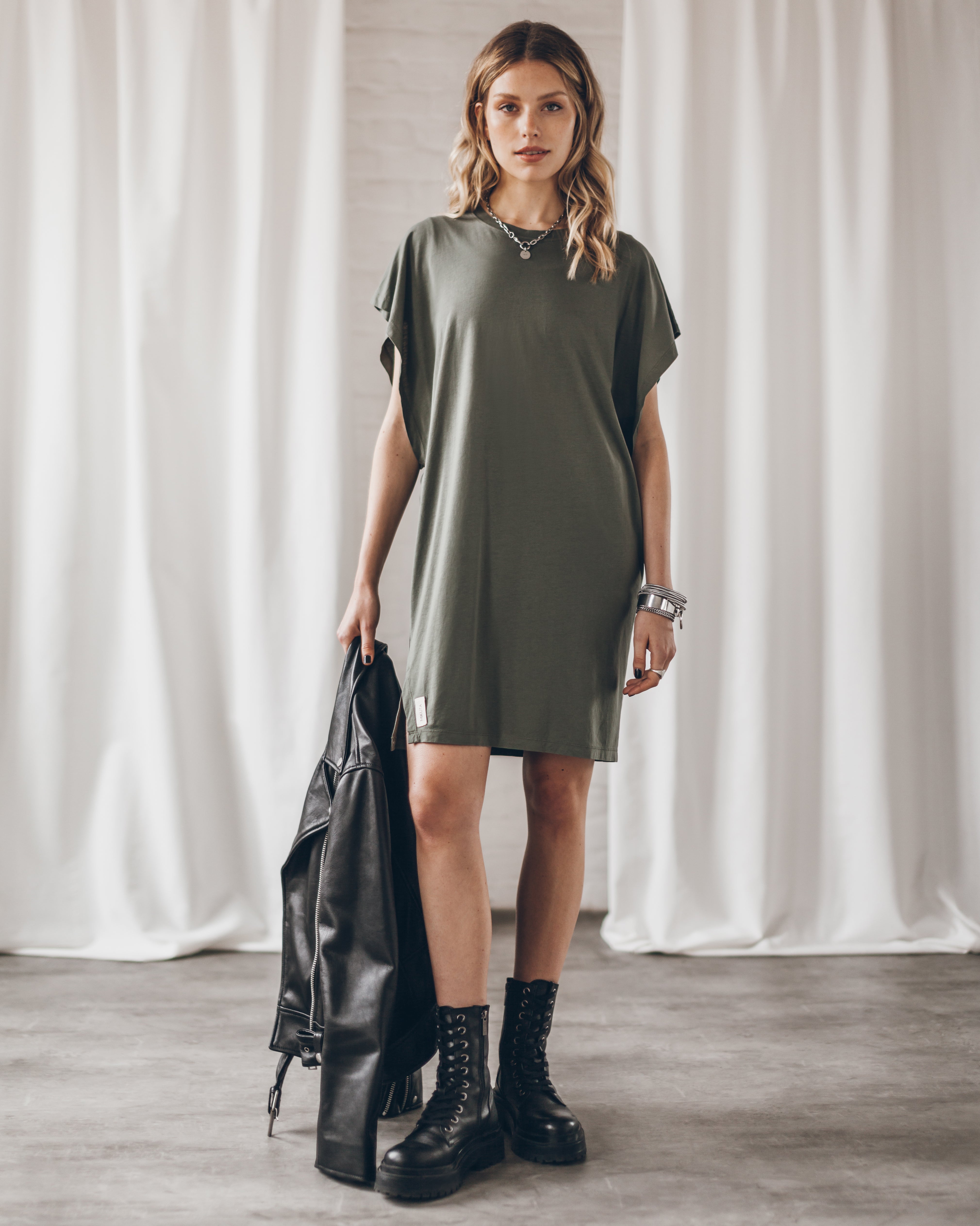 The Olive Short Batwing Dress