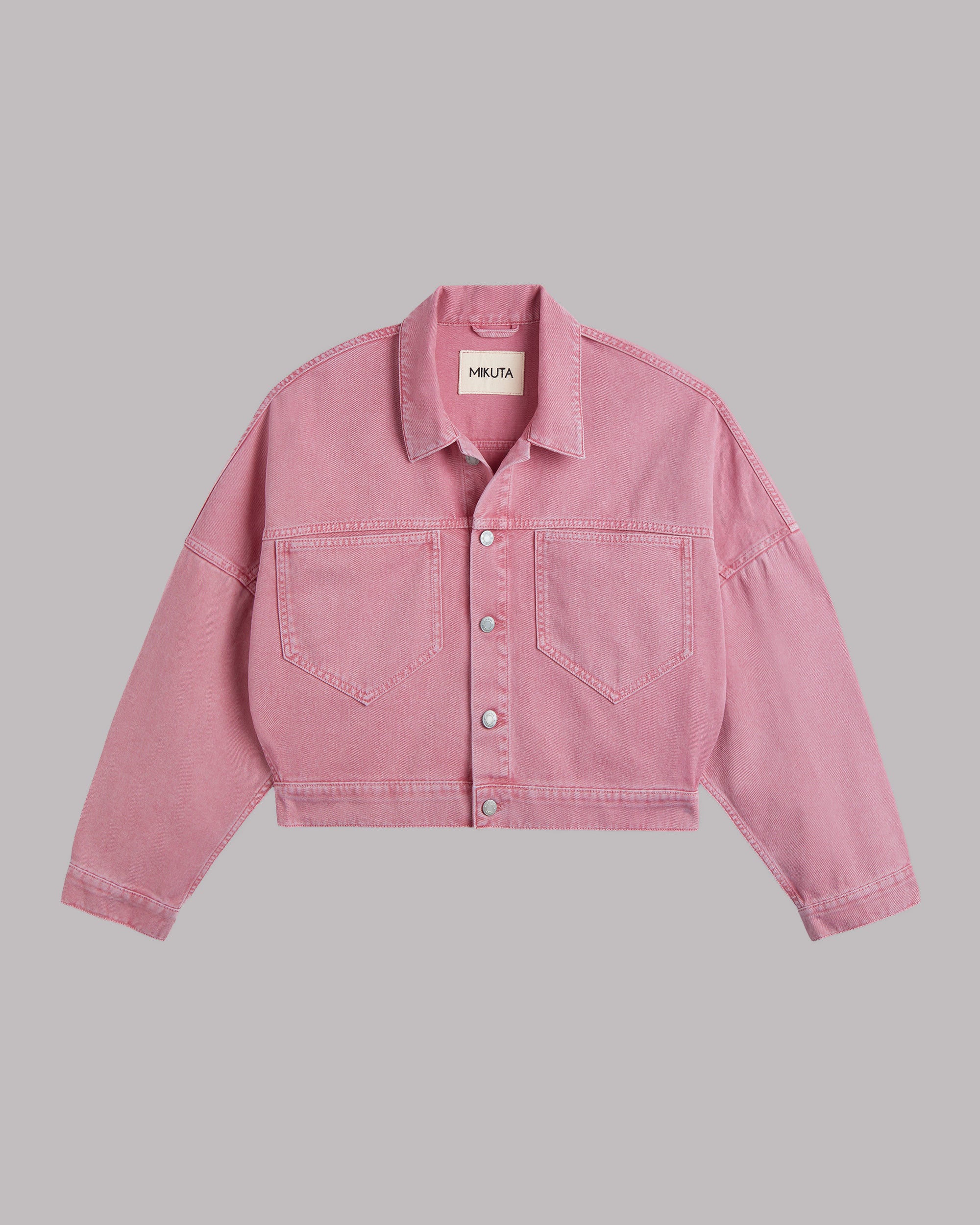 The Pink Cropped Denim Jacket