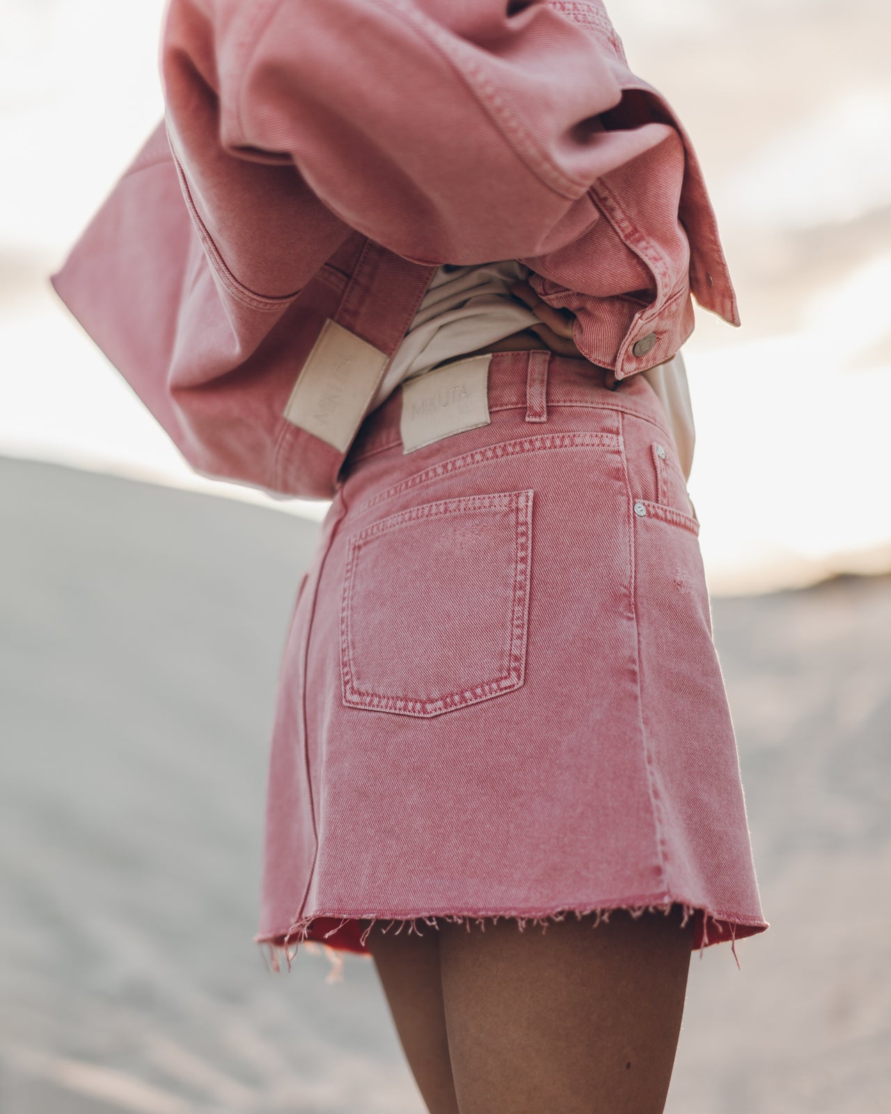 The Pink Denim Skirt