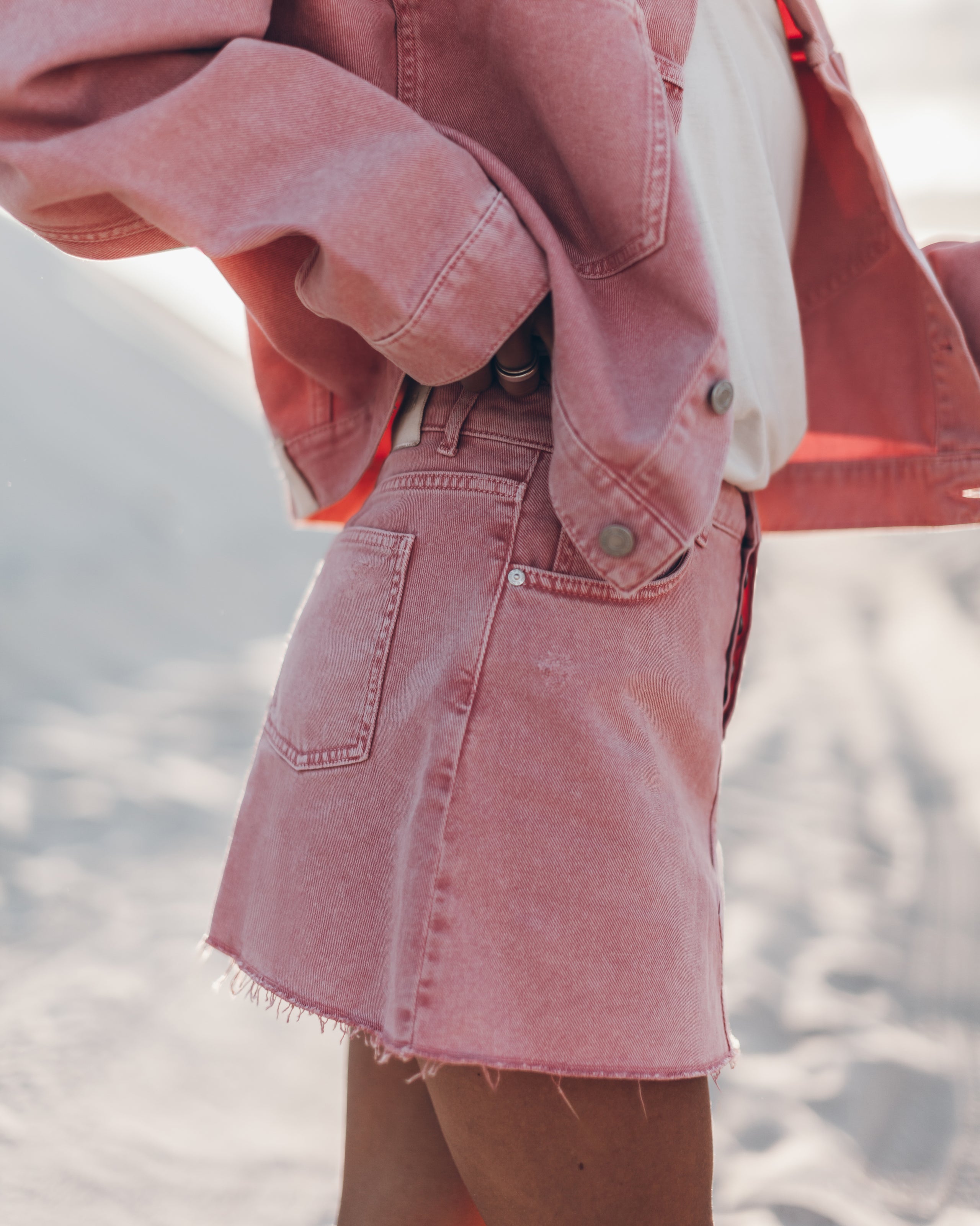 The Pink Denim Skirt