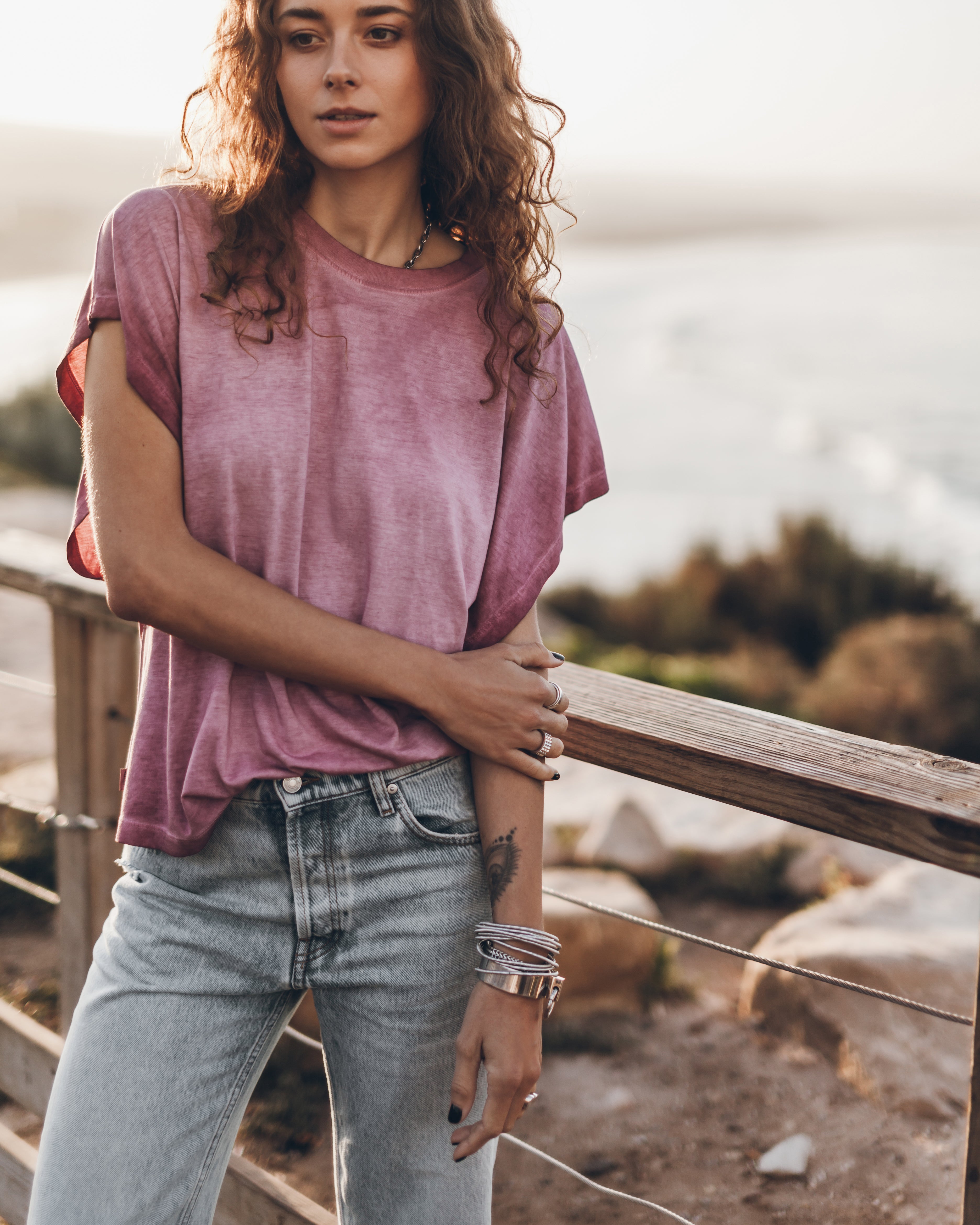 The Pink Faded Batwing T-Shirt