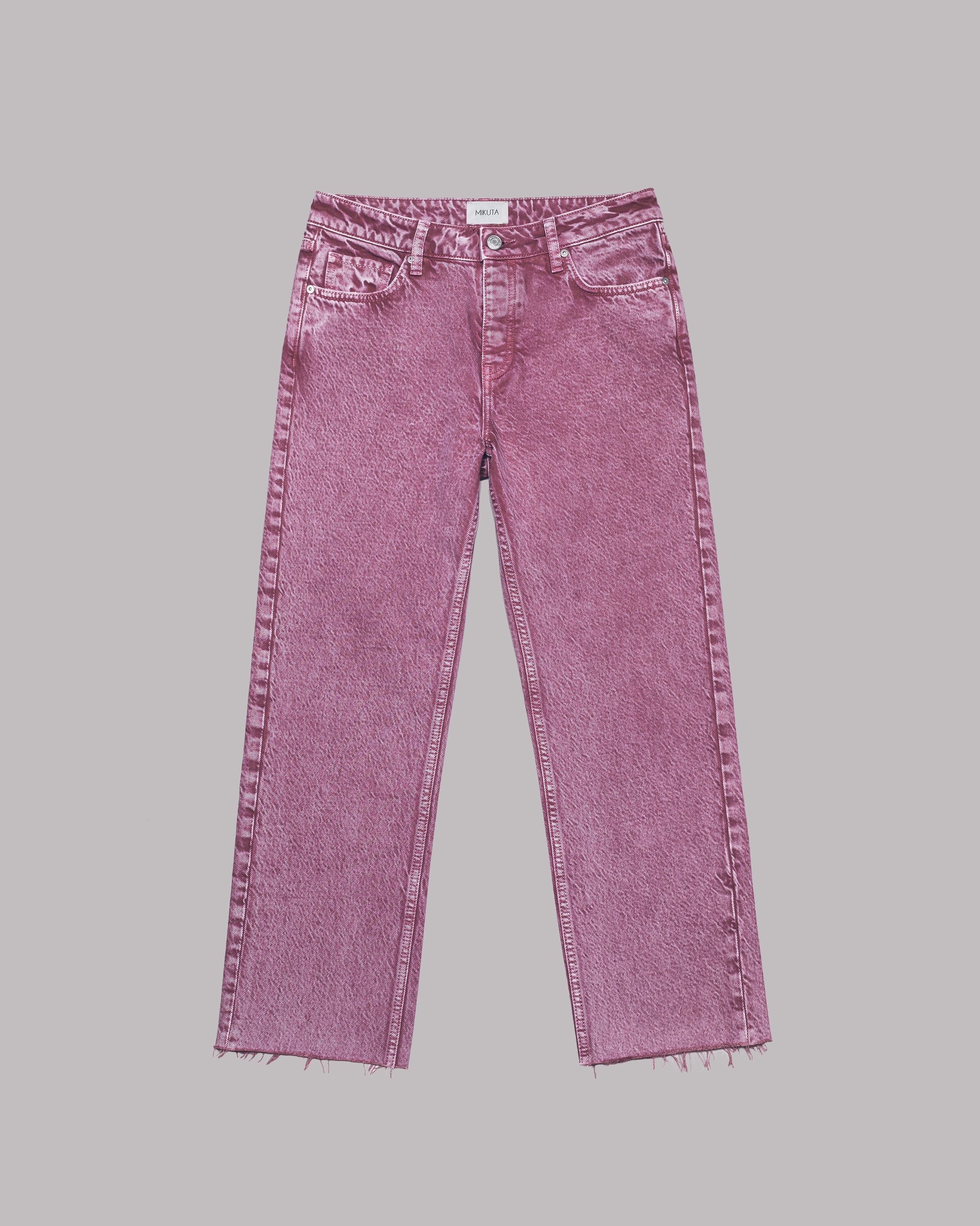 The Pink Faded Cropped Straight Jeans