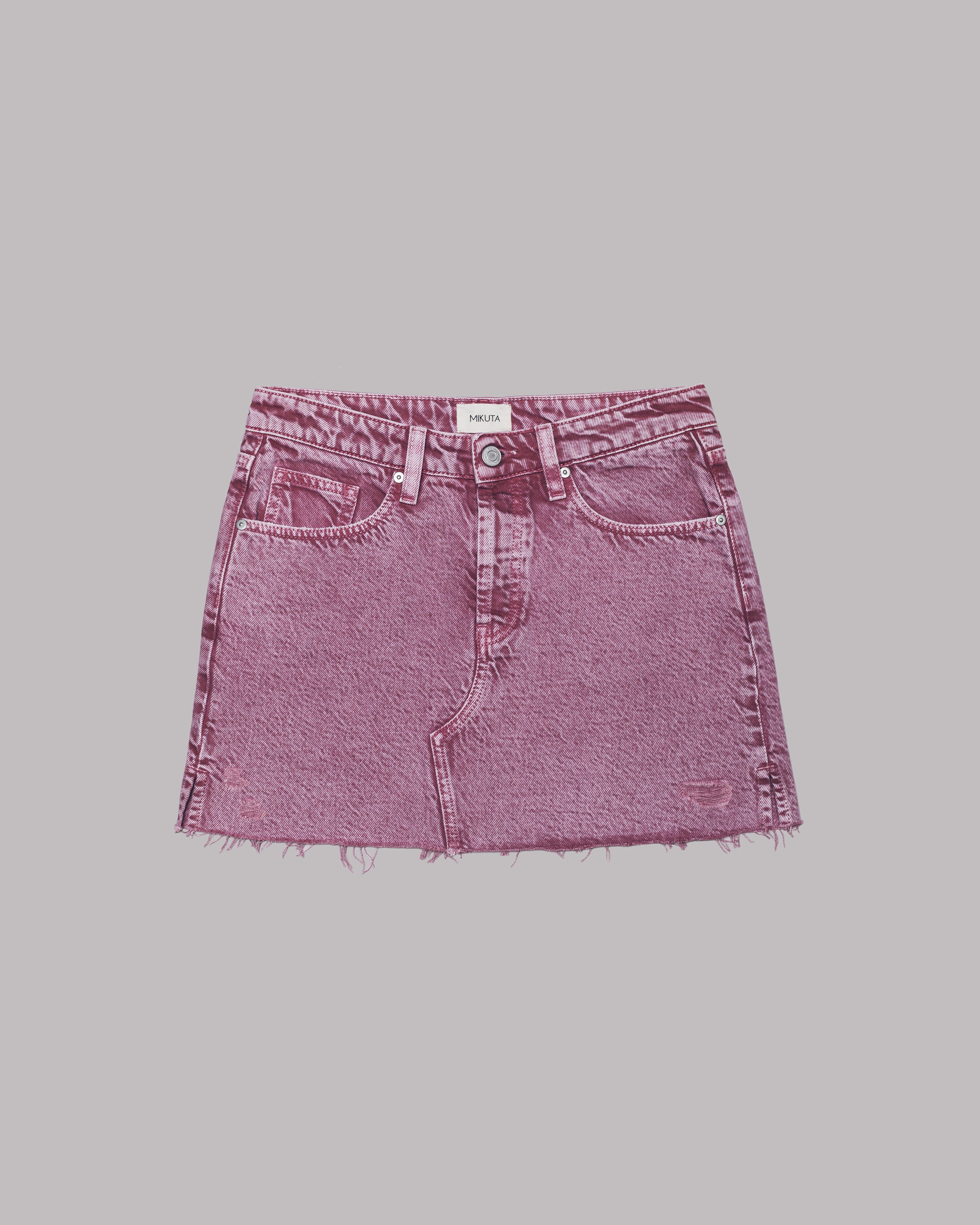The Pink Faded Denim Skirt