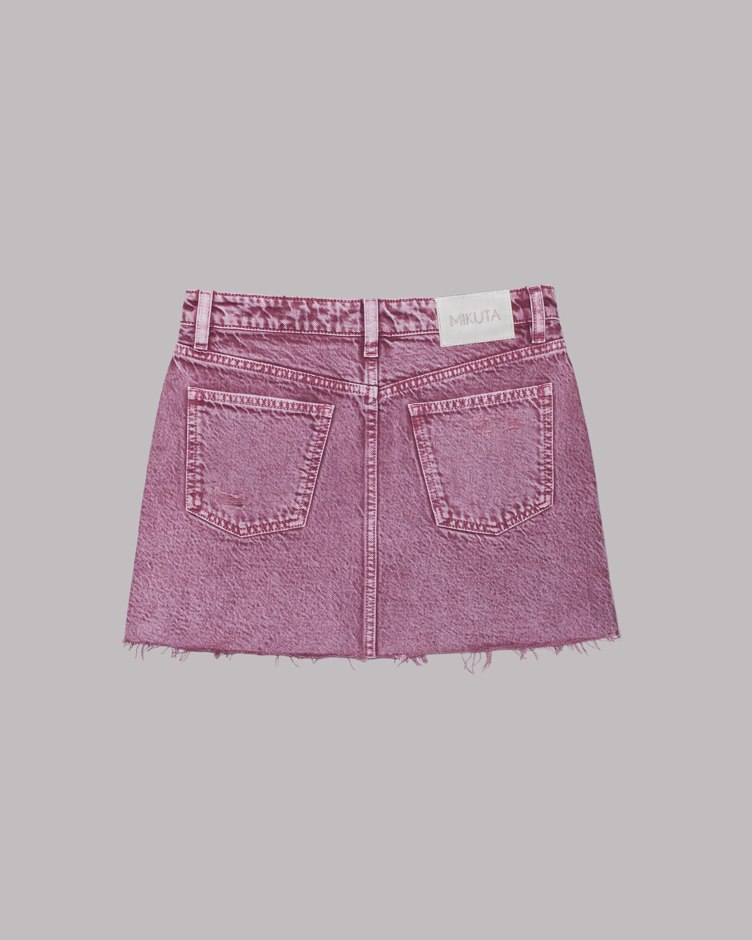 The Pink Faded Denim Skirt