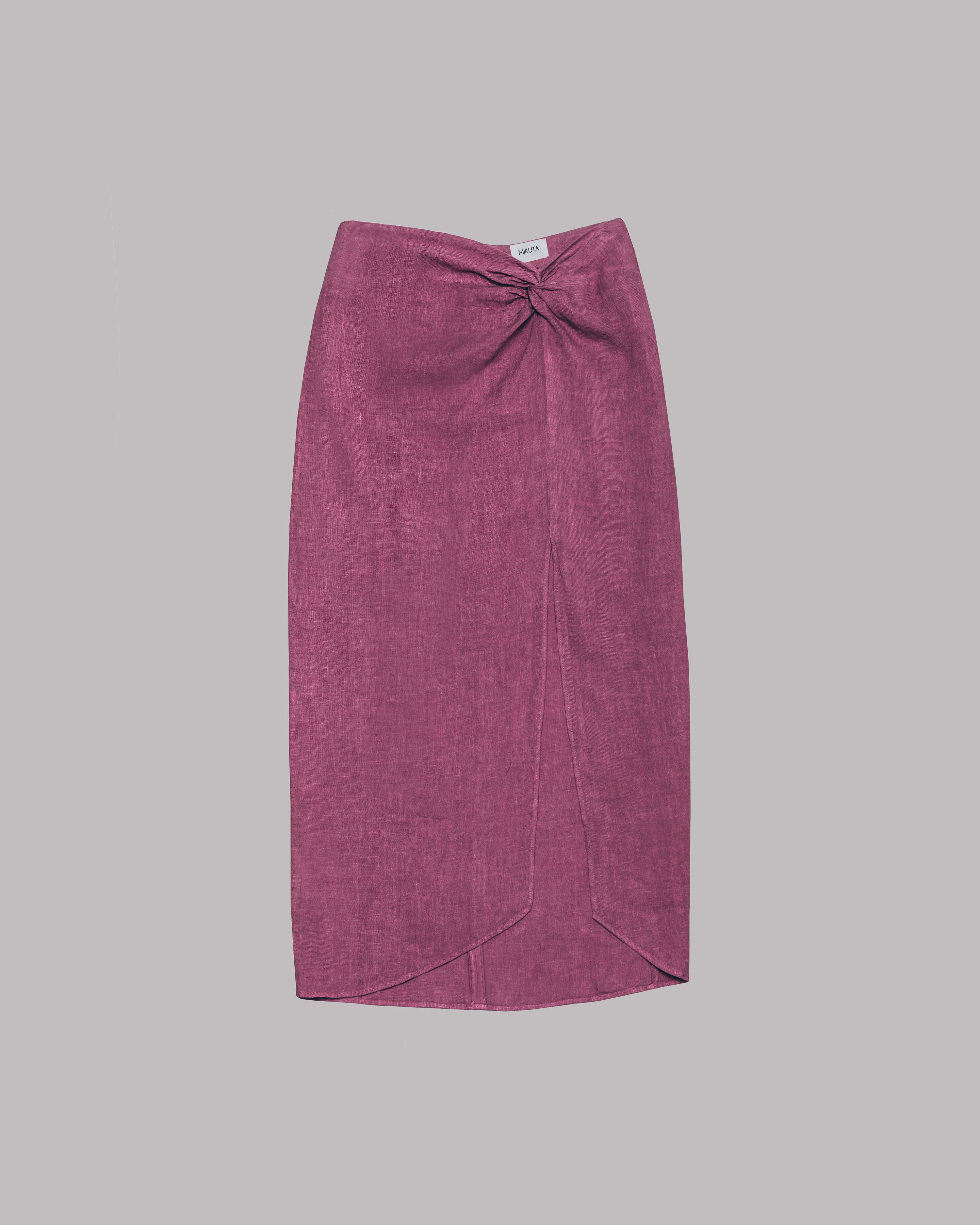 The Pink Long Linen Knot Skirt