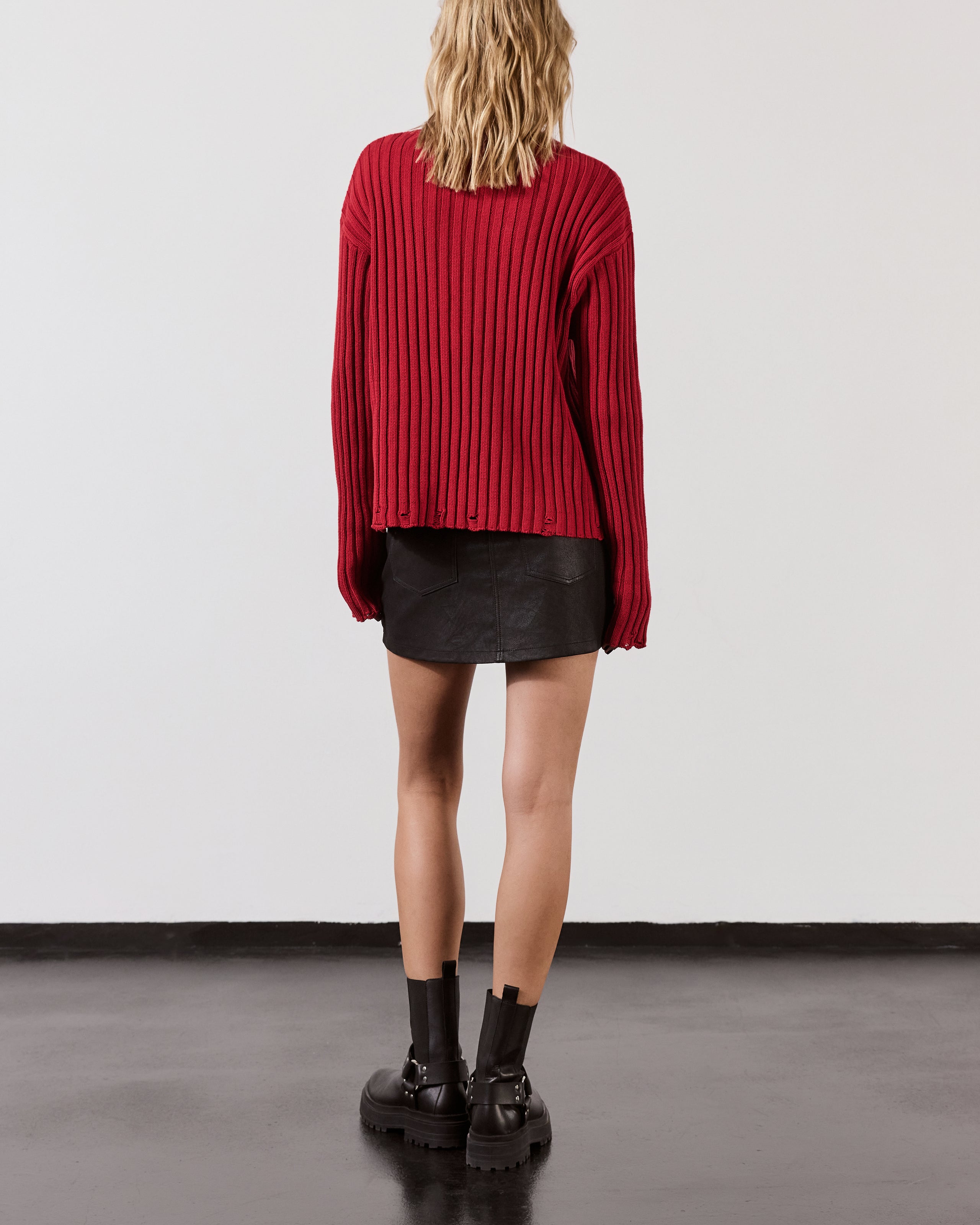 The Red Destroyed Knitted Sweater