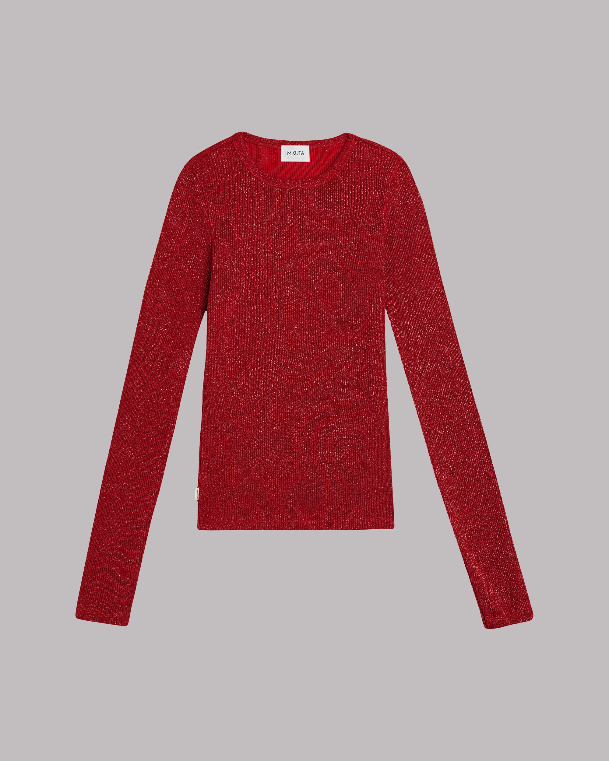 The Red Glitter Ribbed Longsleeve