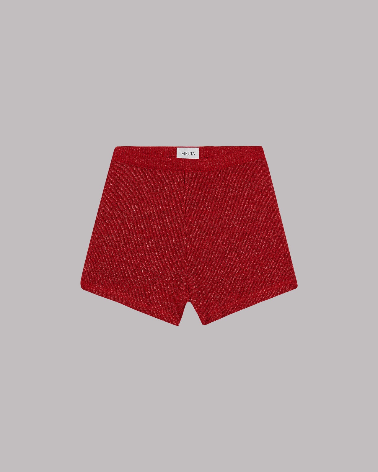 The Red Glitter Ribbed Shorts