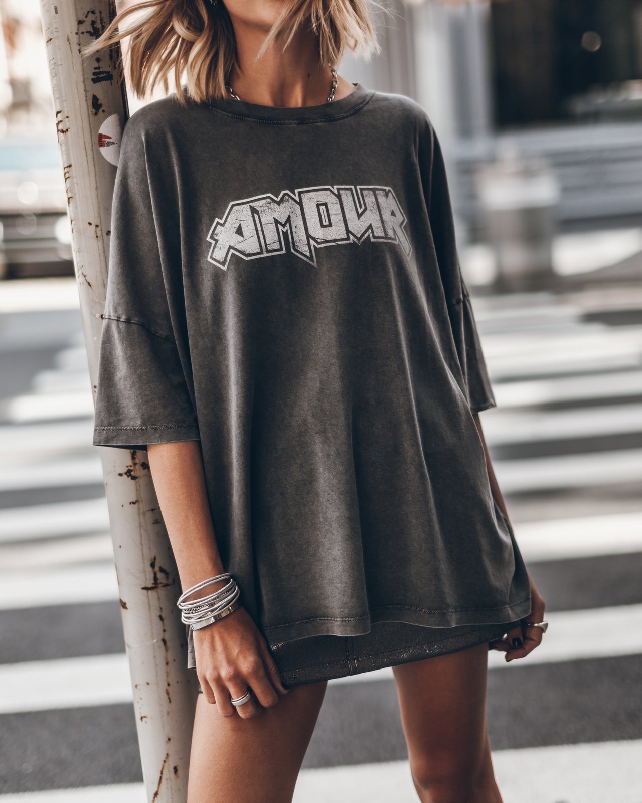 The Dark Faded Amour Long Loose T-Shirt