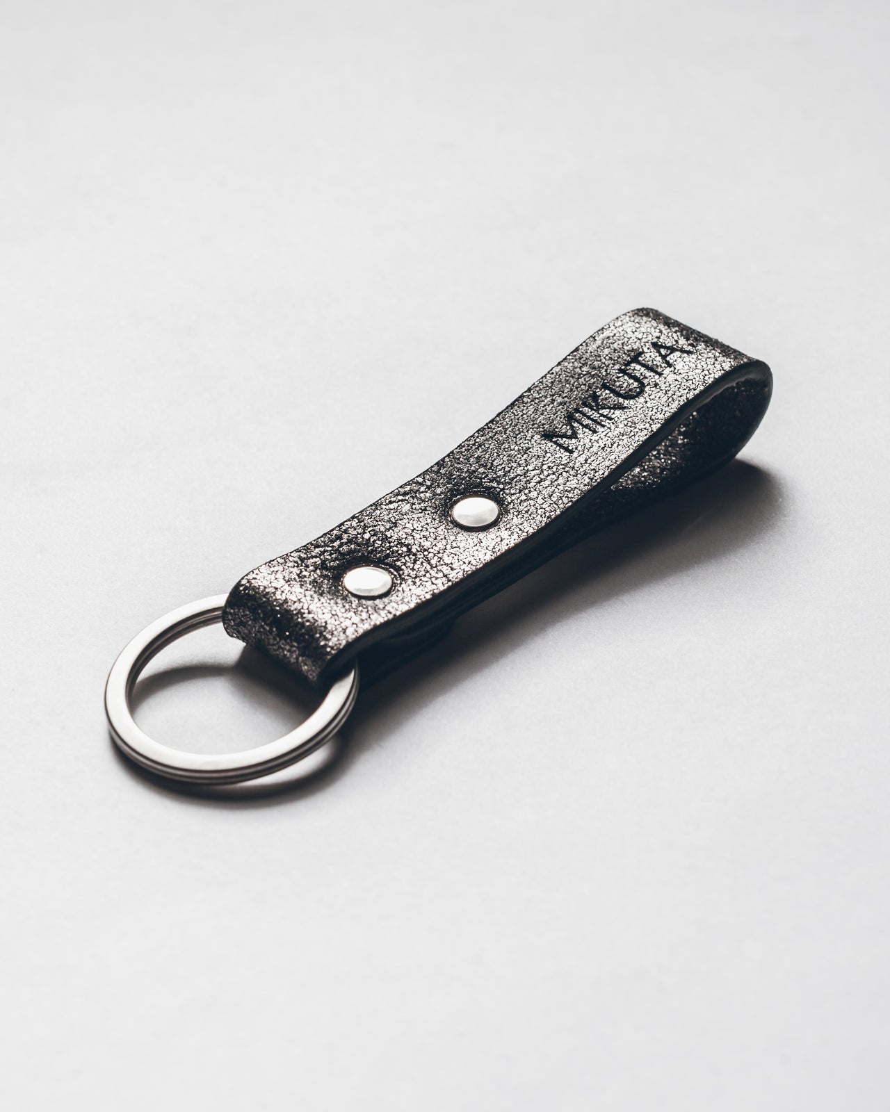 The Silver Leather Key Ring