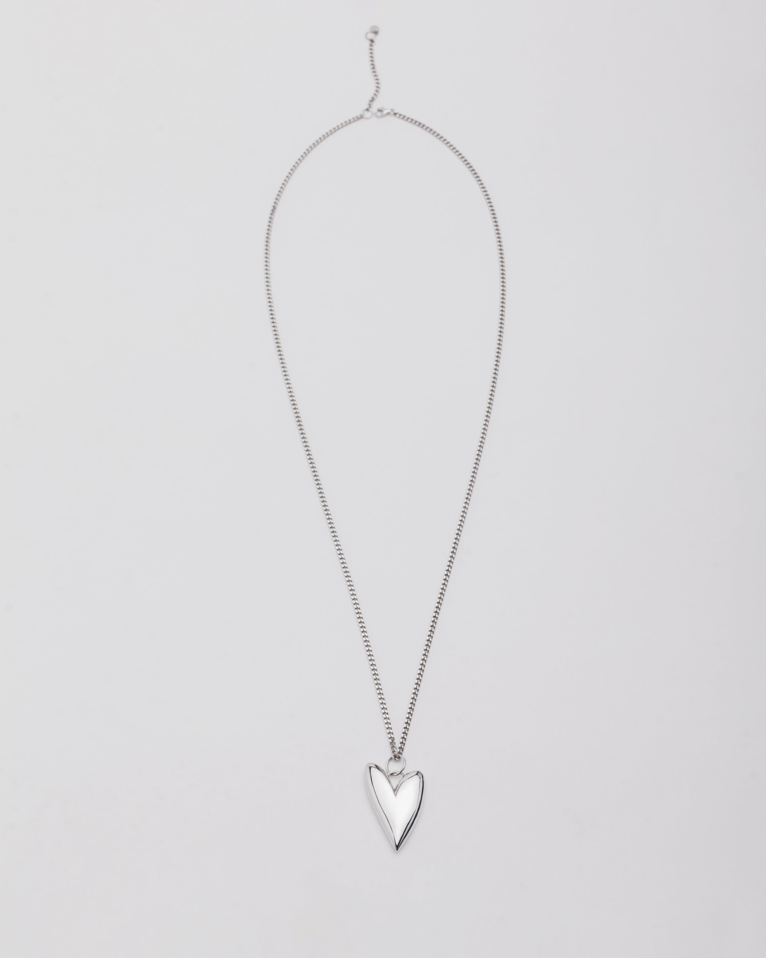 The Silver Long Heart Necklace