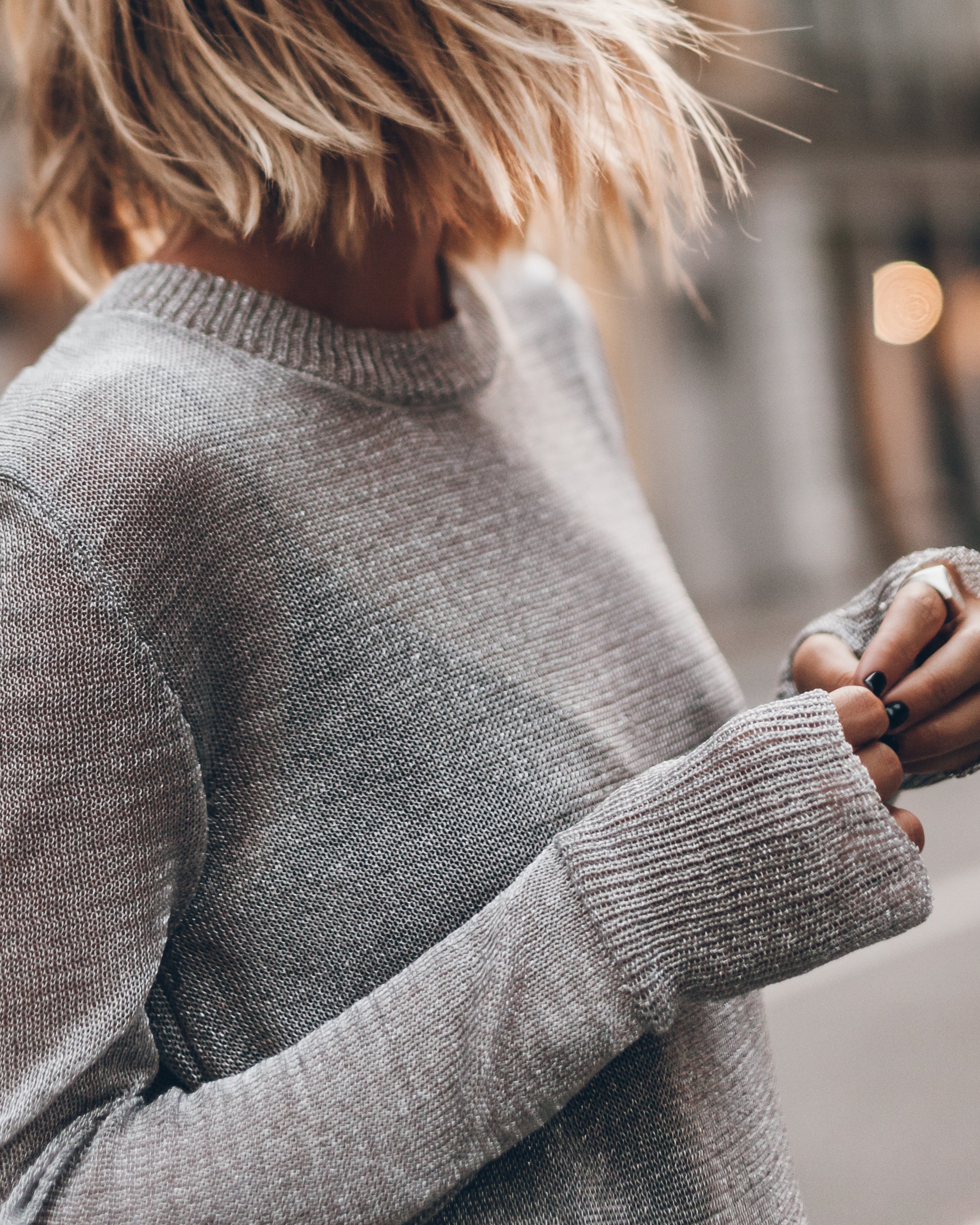 The Silver Metallic Knit Dress