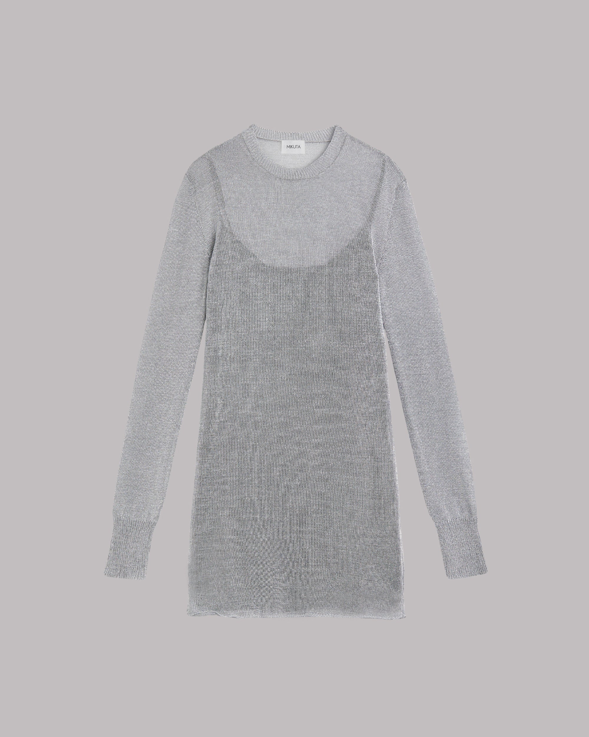 The Silver Metallic Knit Dress