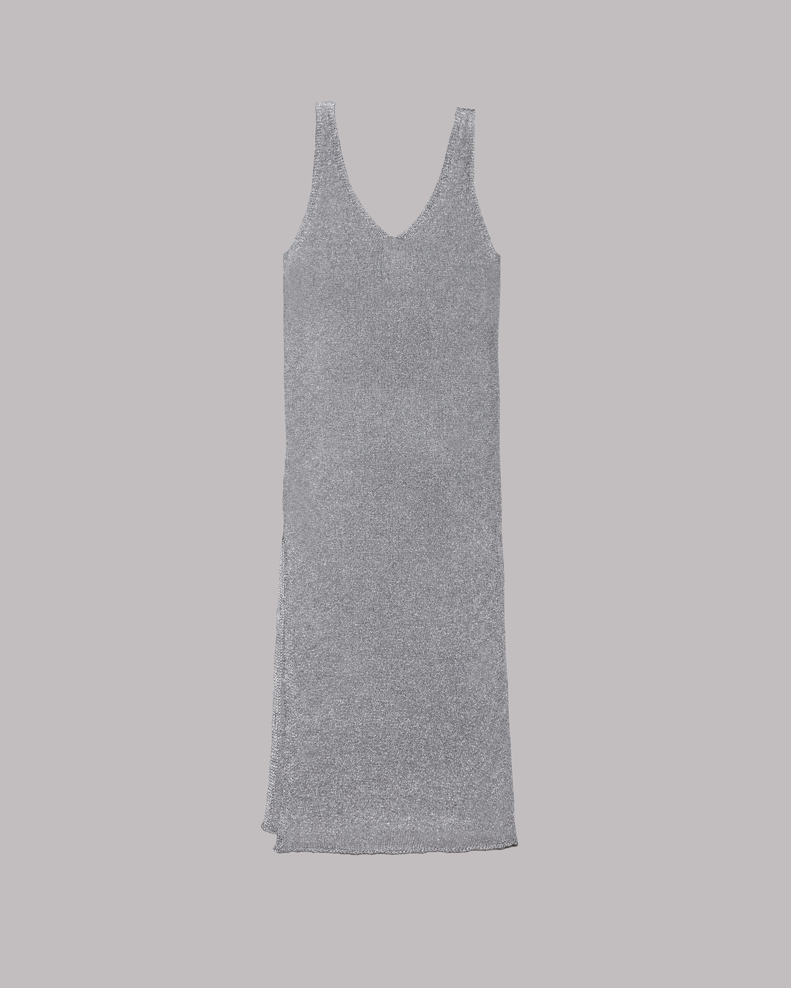 The Silver Sparkly Thin Knit Dress