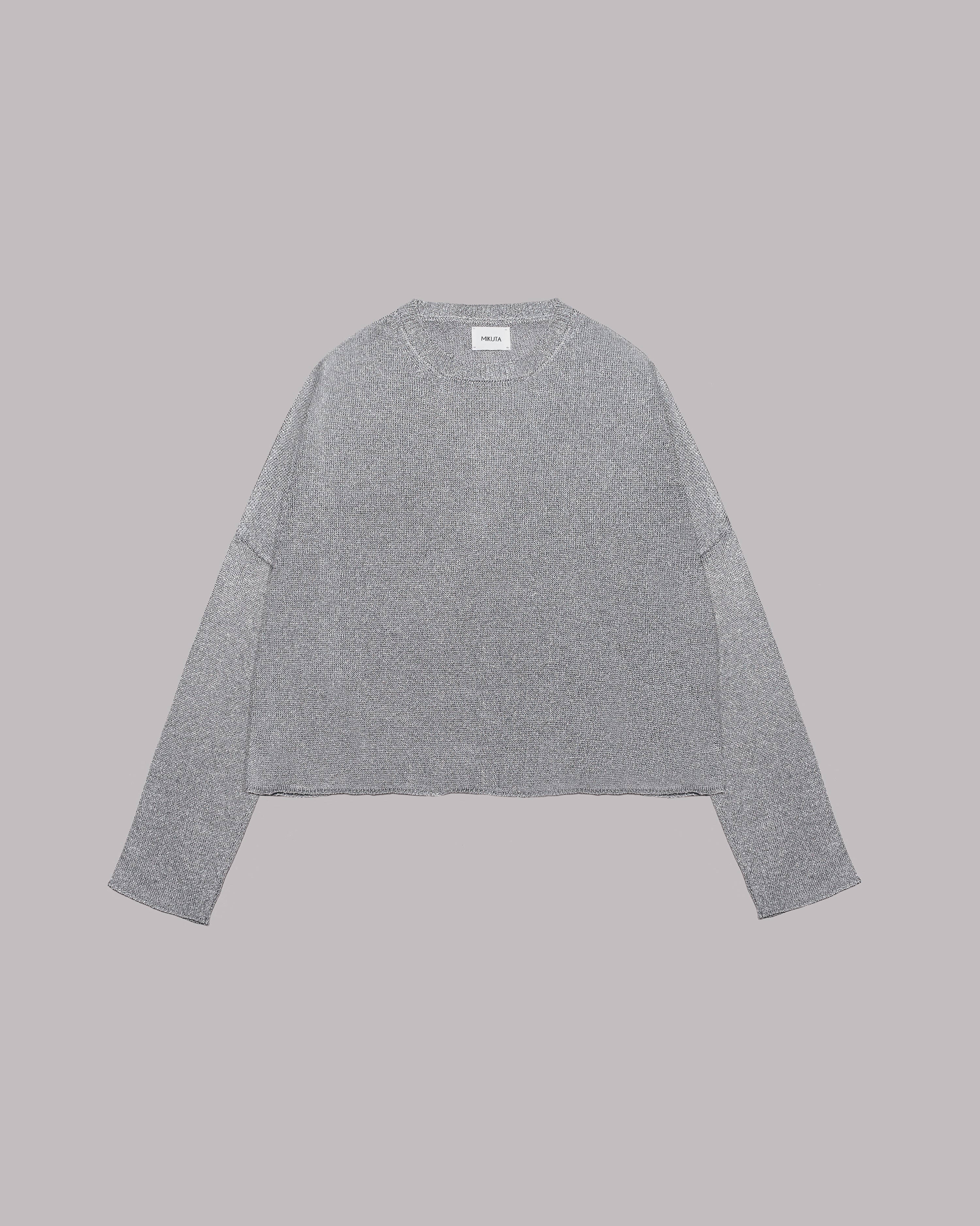 The Silver Sparkly Thin Knit Sweater