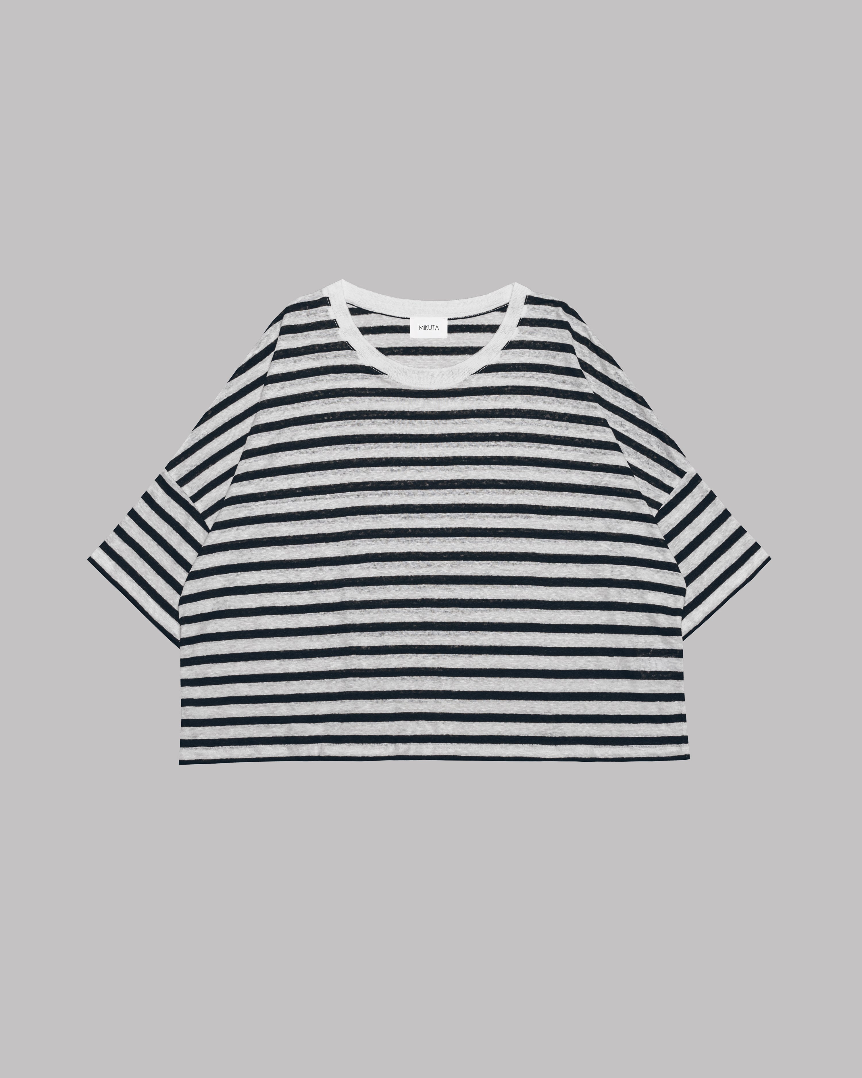 The Striped Loose Linen T-Shirt