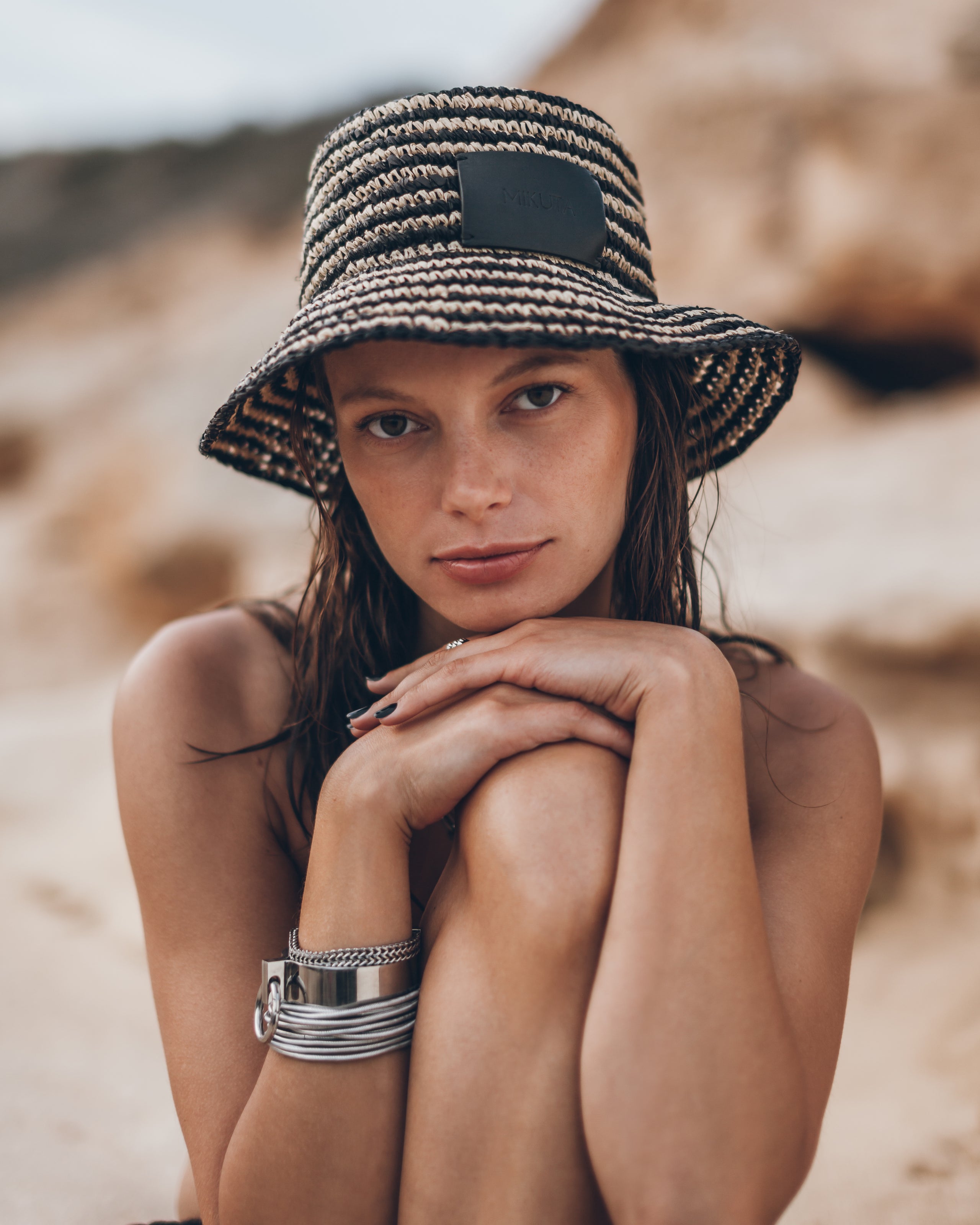 The Striped Raffia Bucket Hat