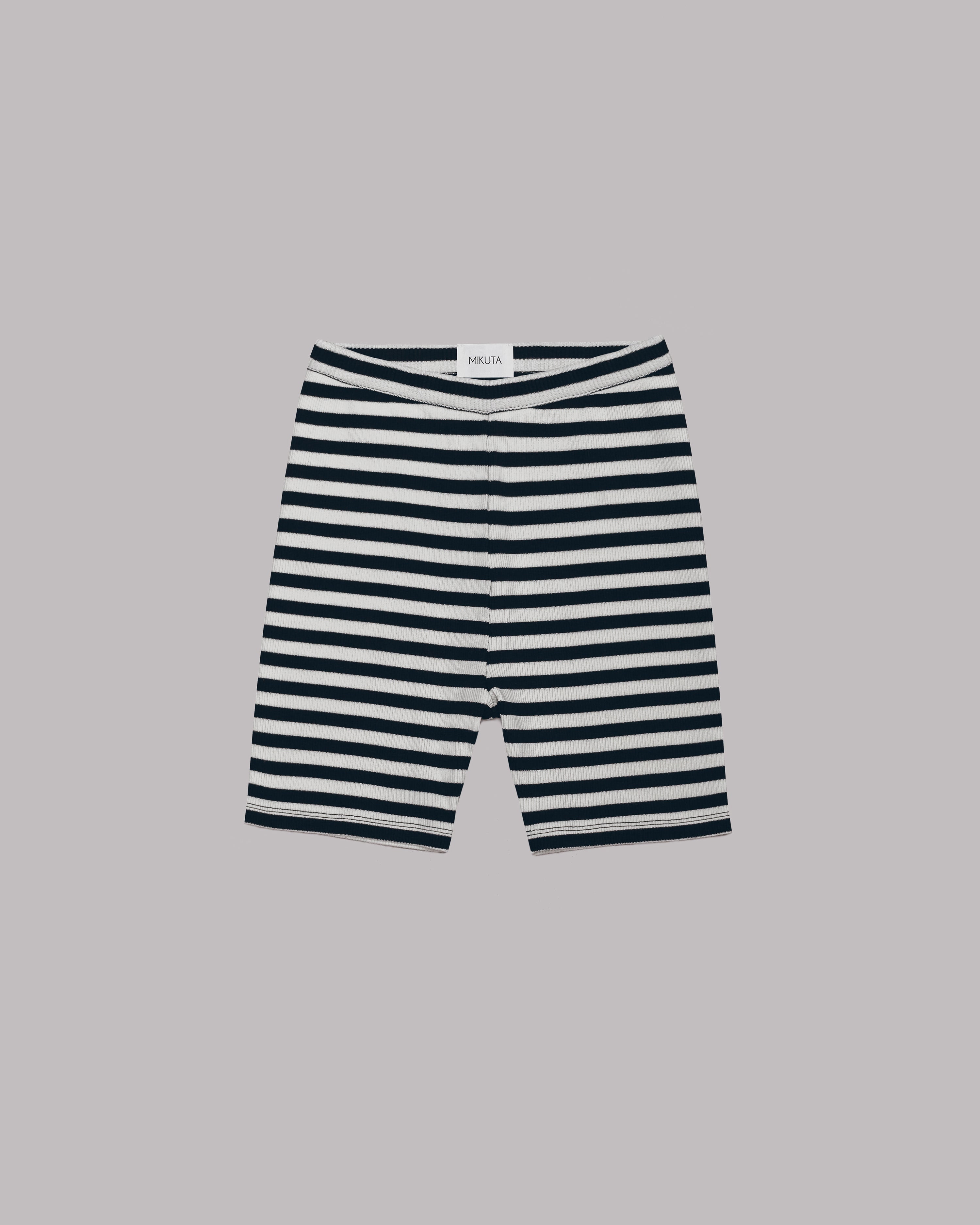 The Striped Ribbed Biker Shorts