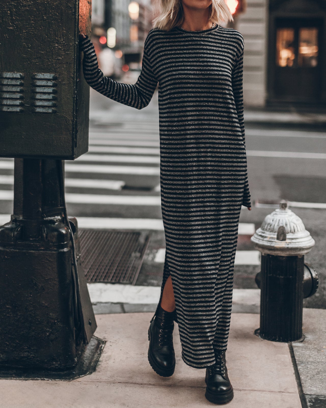 The Striped Sparkly Longsleeve Dress