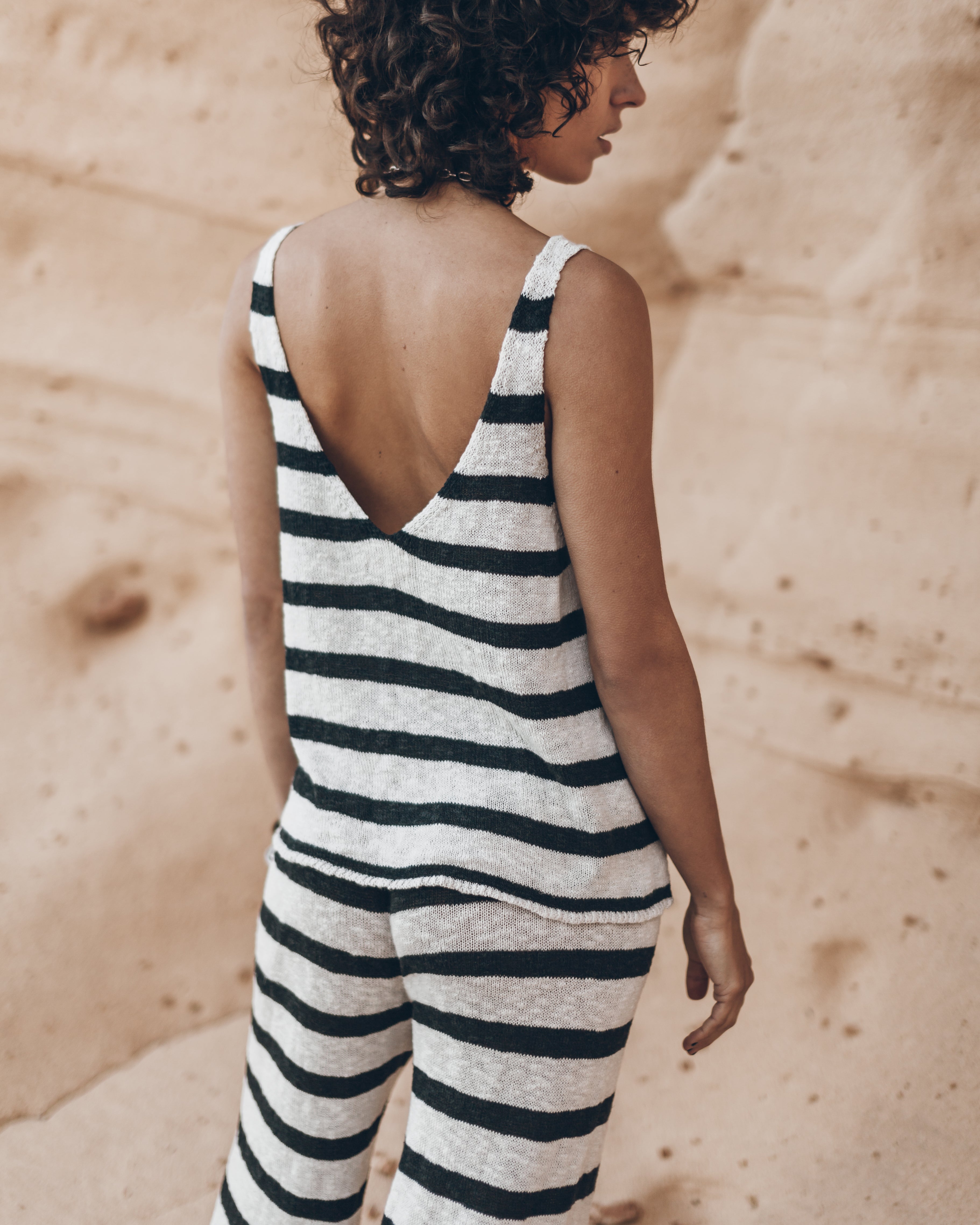 The Striped Thin Knit Tank Top