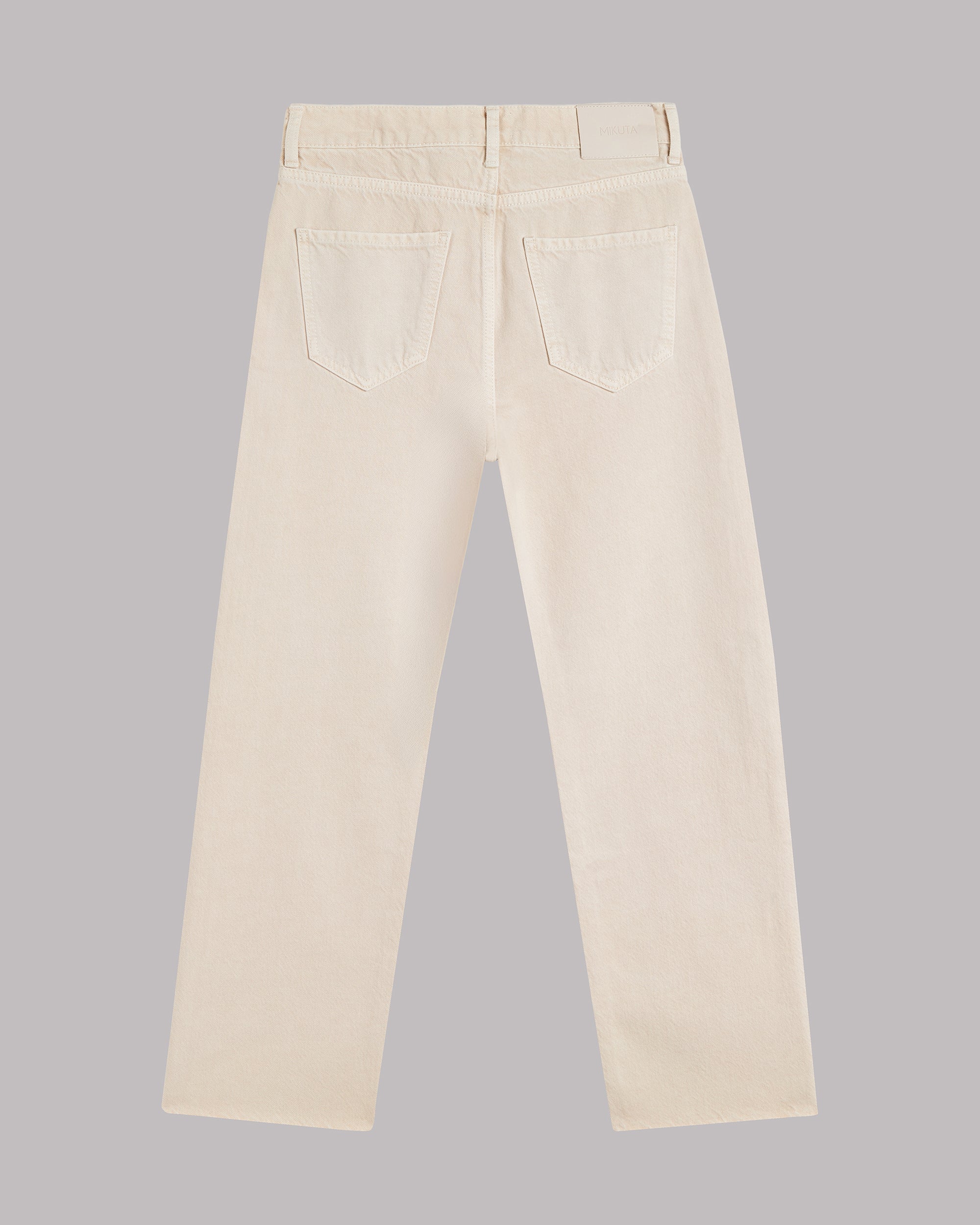 The Beige Cropped Straight Jeans Product Shot - Product photo