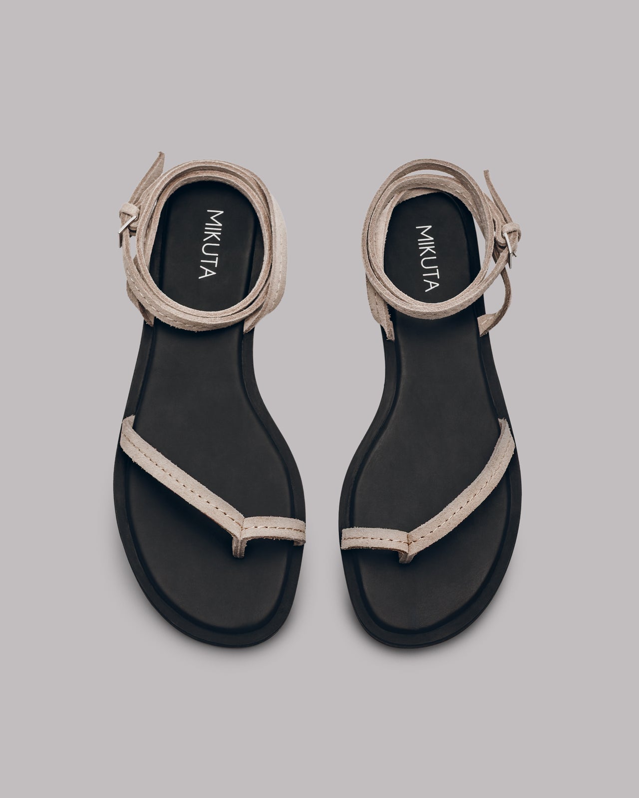 The Beige Thin Suede Sandals