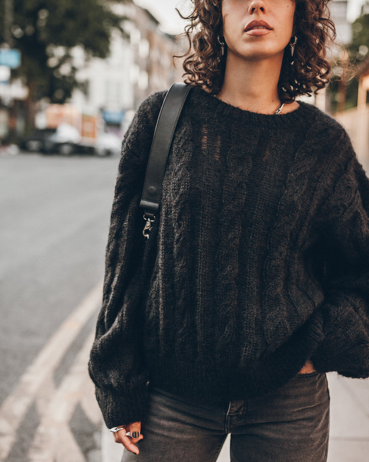 The Black Cable Knitted Sweater