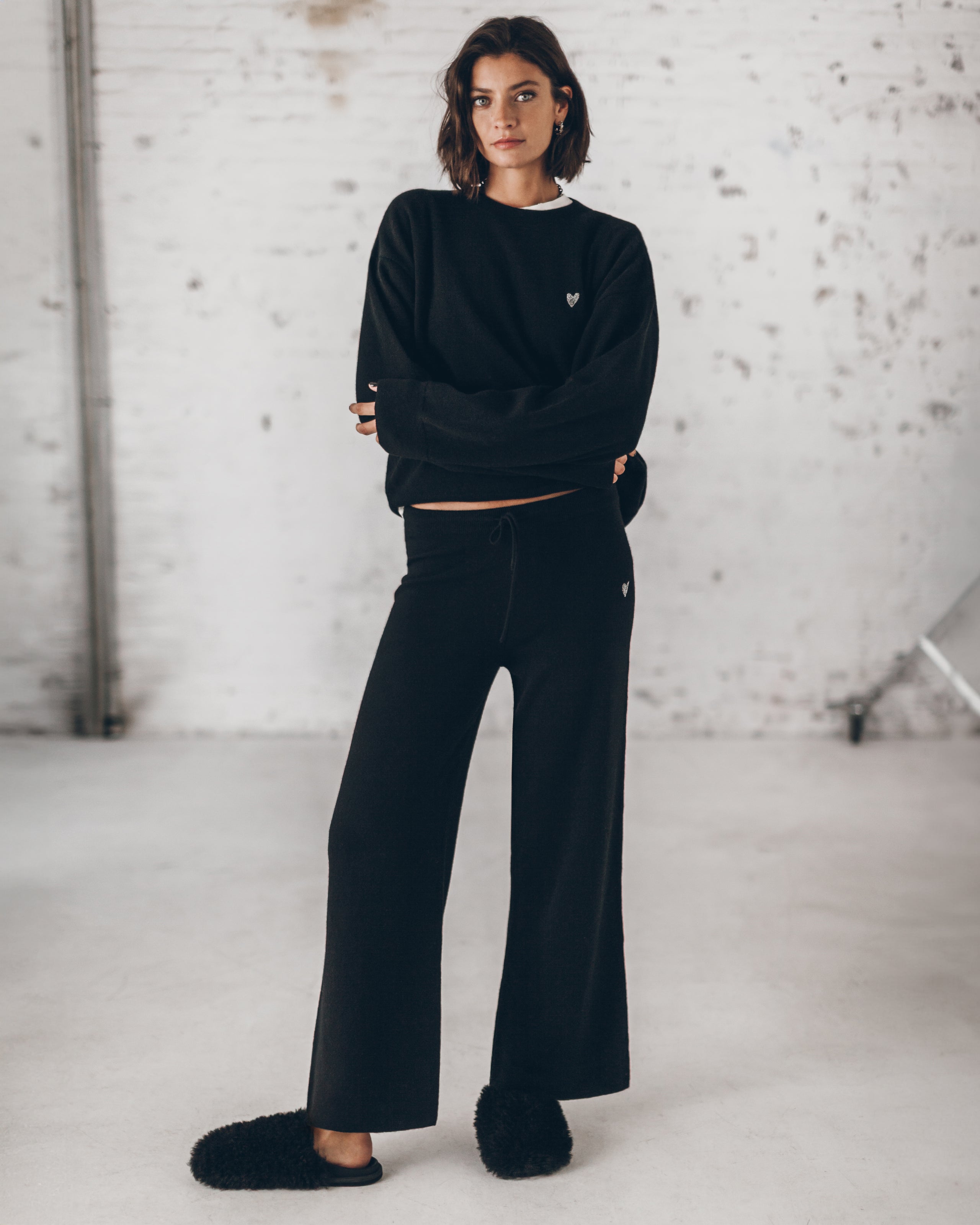 The Black Cashmere Knitted Sweater The Black Cashmere Knitted Pants The Black Mippers Studio Meli...