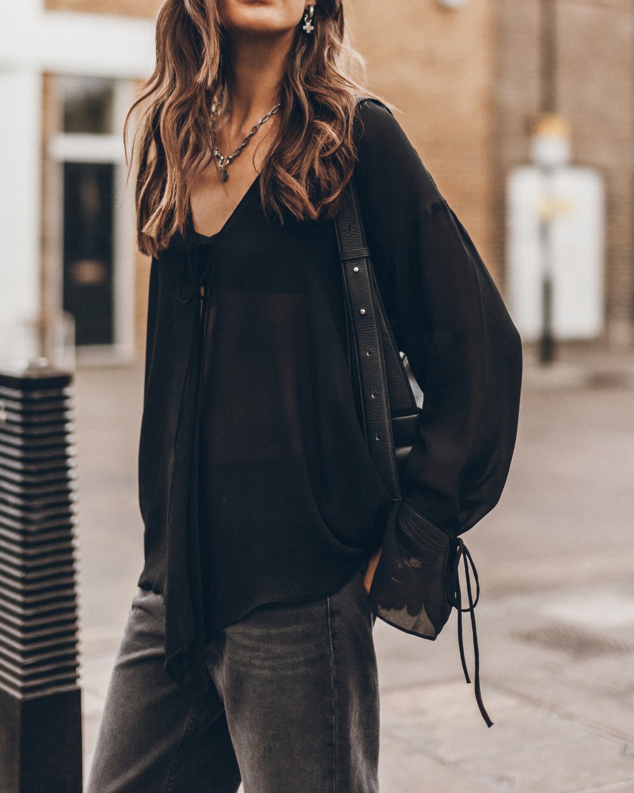 The Black Chiffon Shirt