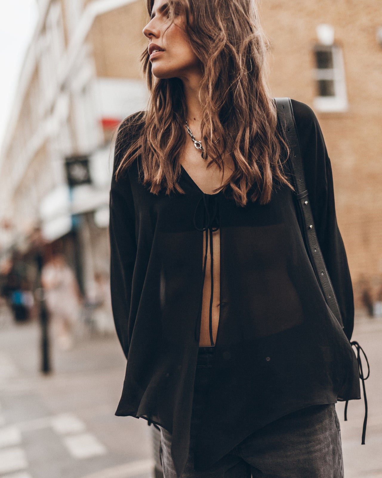 The Black Chiffon Shirt