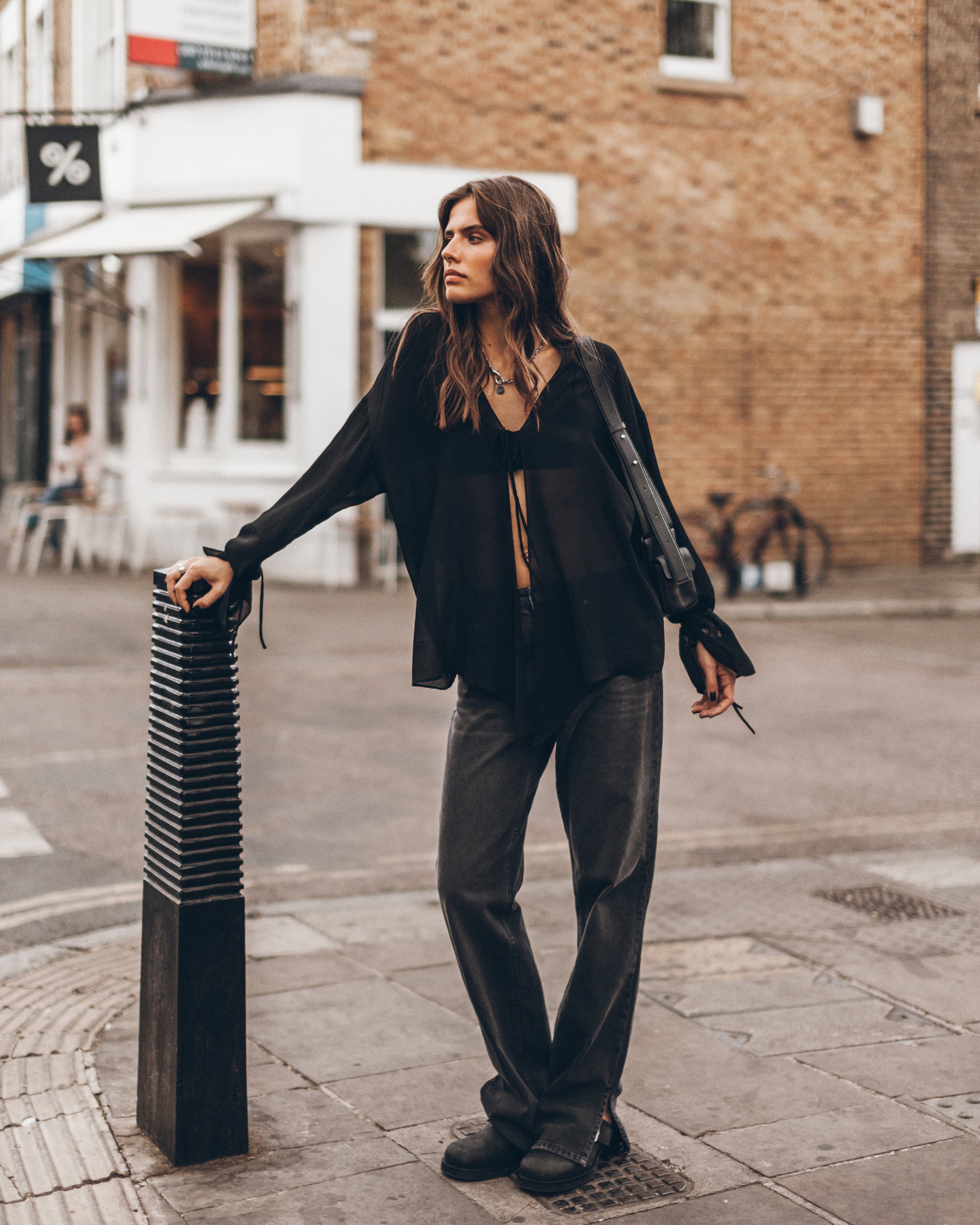 The Black Chiffon Shirt