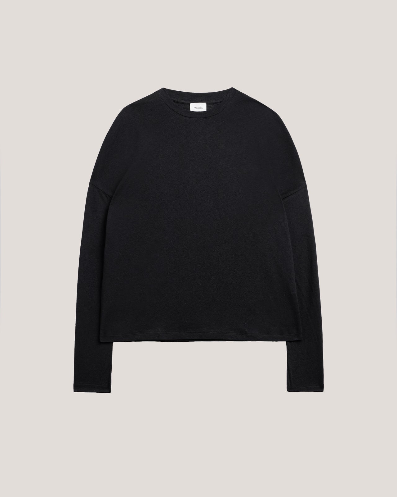 The Black Cotton Linen Loose Longsleeve