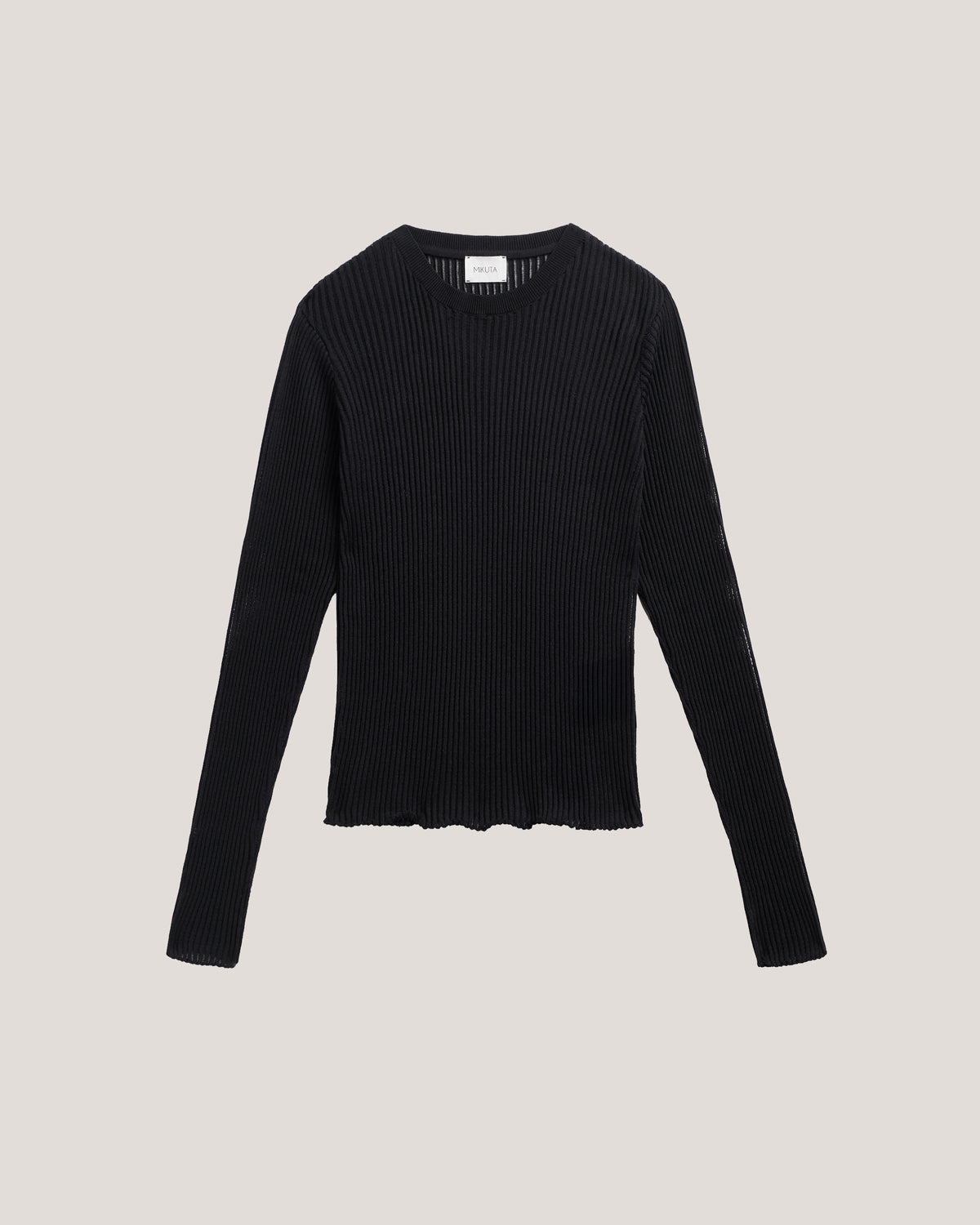 The Black Cotton Striped Thin Longsleeve