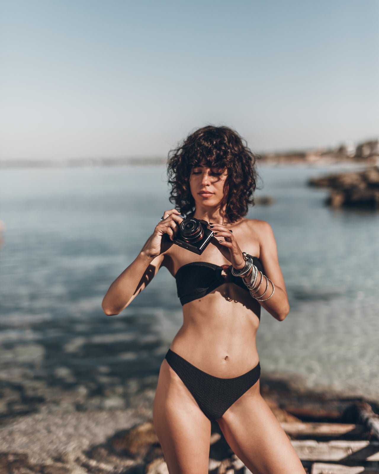 The Black Crinkle Bikini Bottom