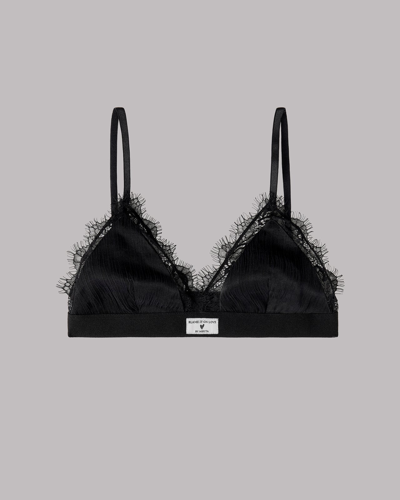 The Black Crinkle Bralette