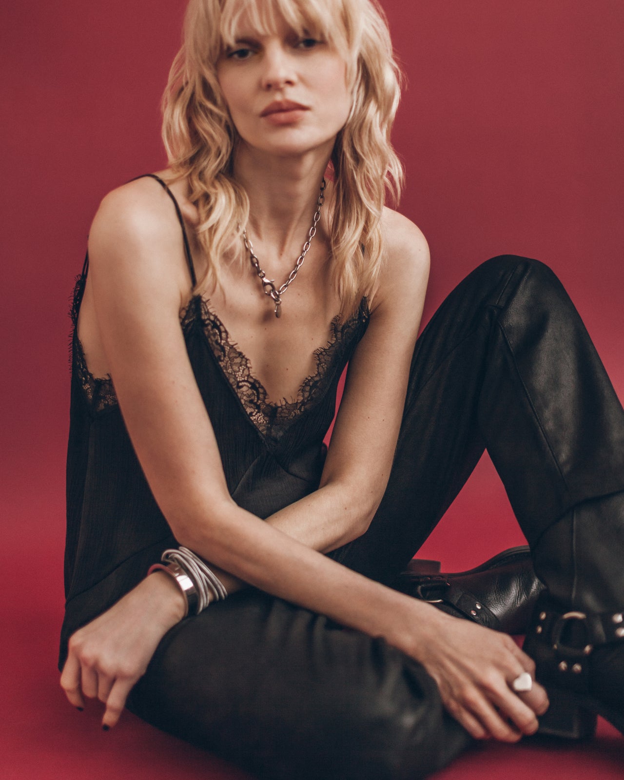 The Black Crinkle Top