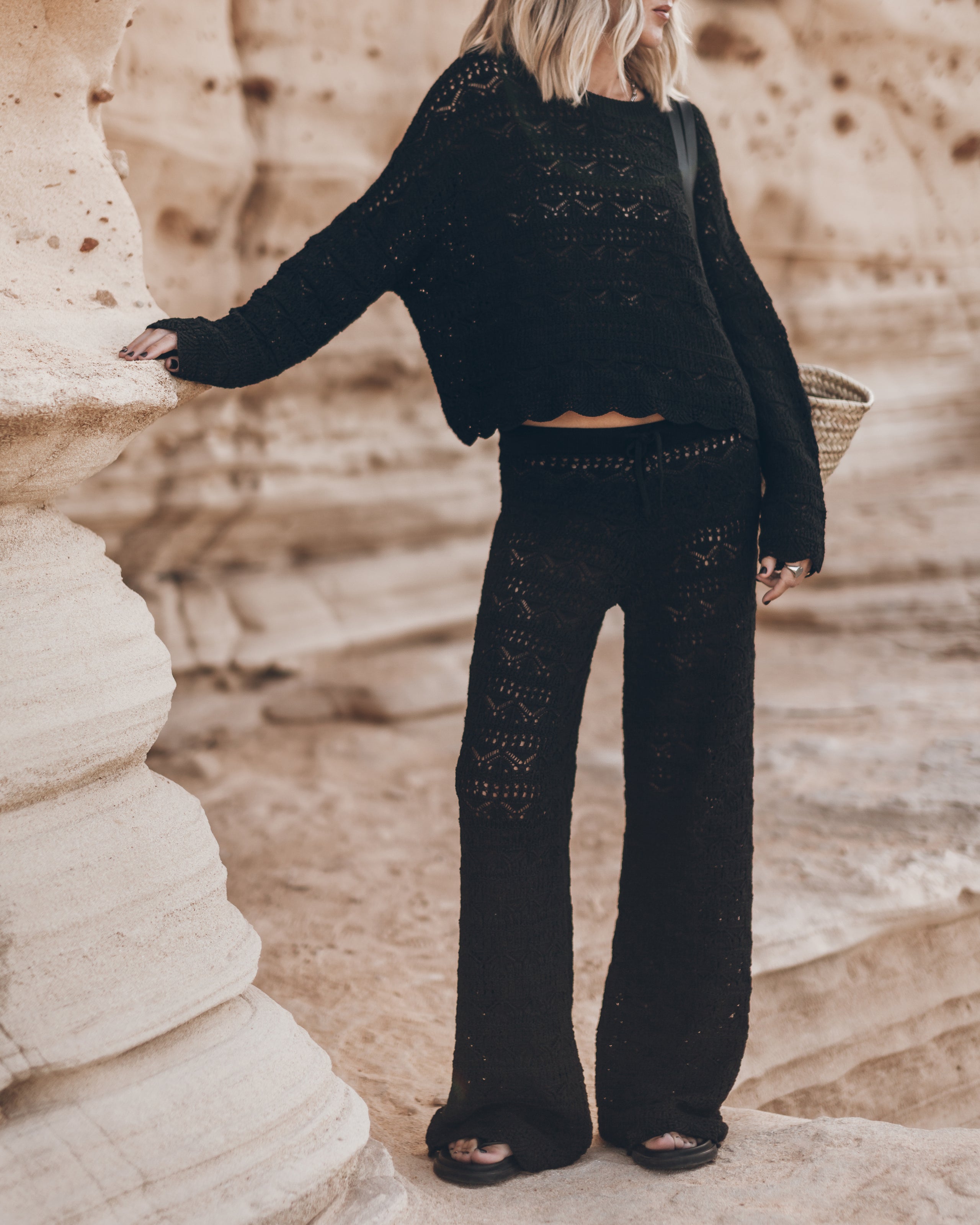 The Black Crochet Sweater