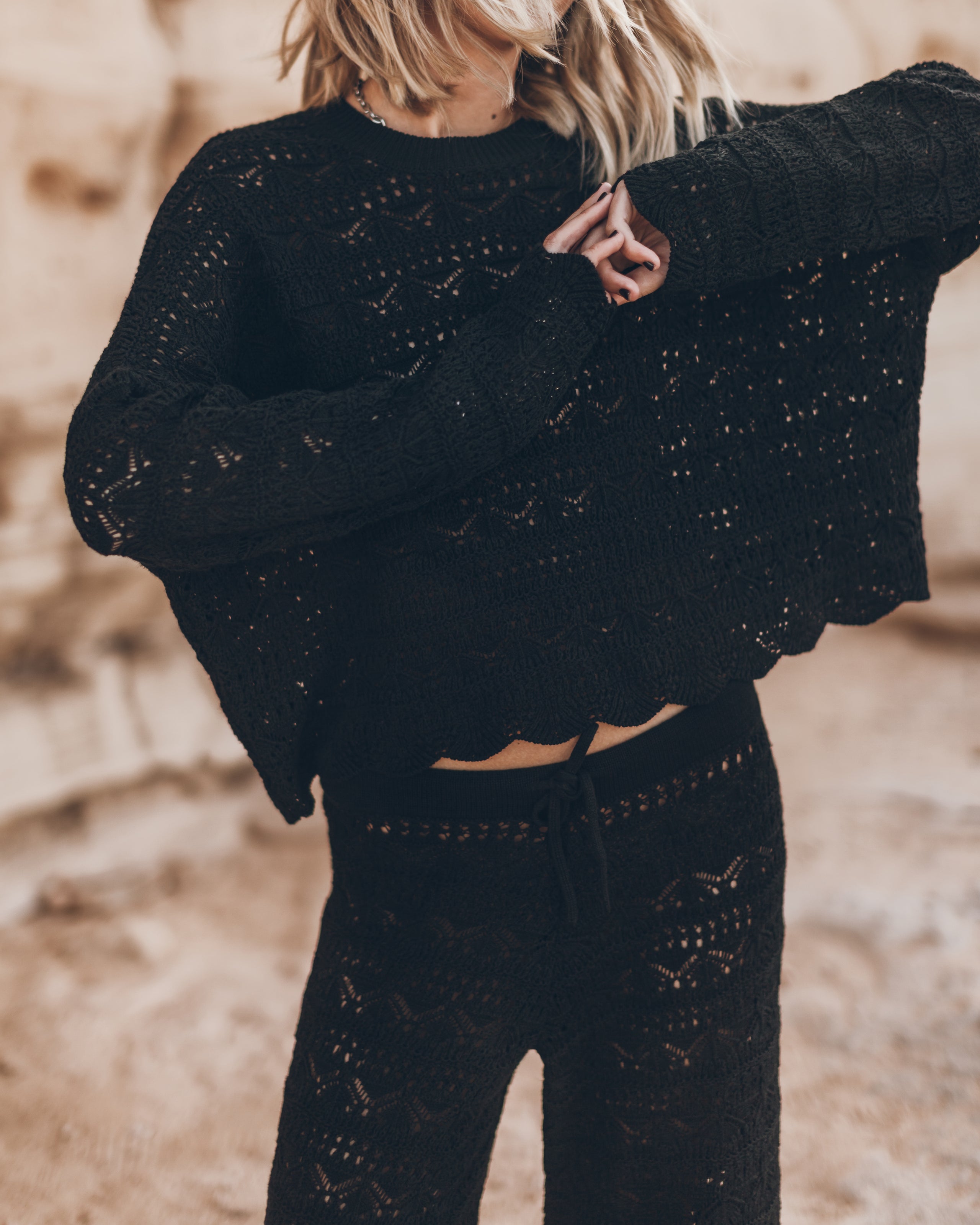 The Black Crochet Sweater