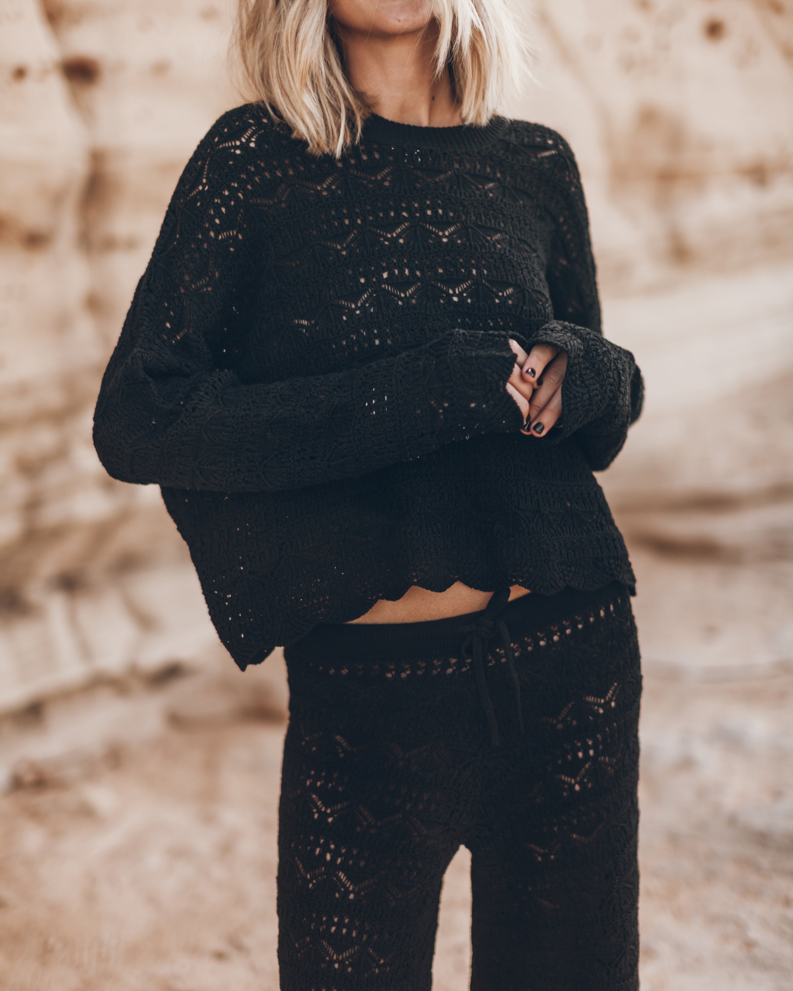 The Black Crochet Pants