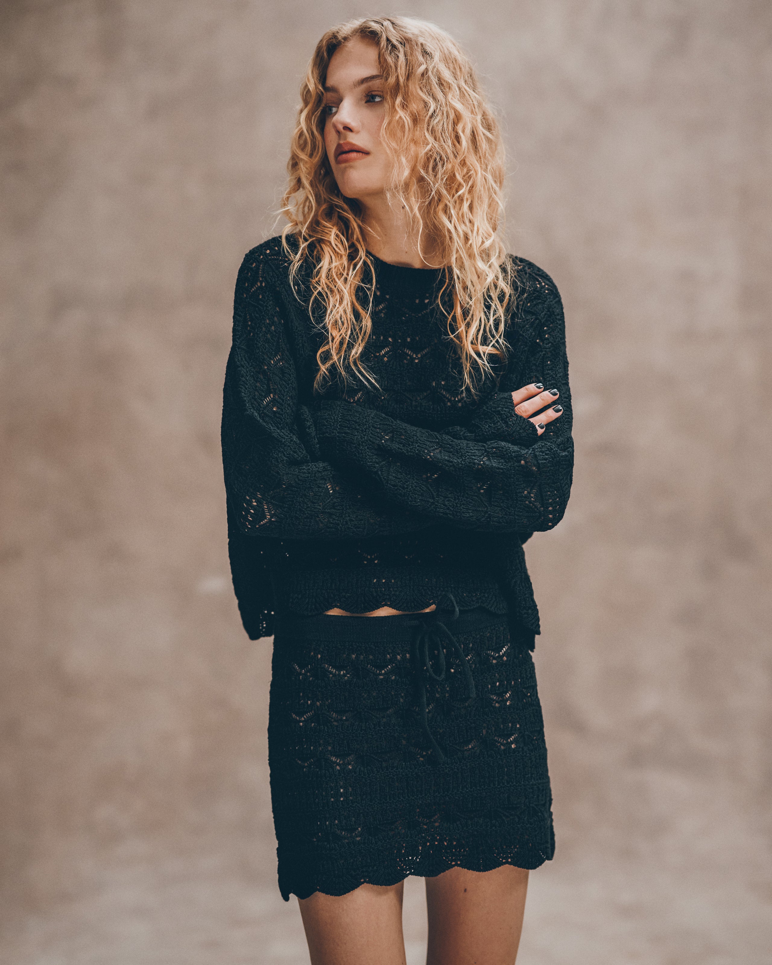 The Black Crochet Skirt