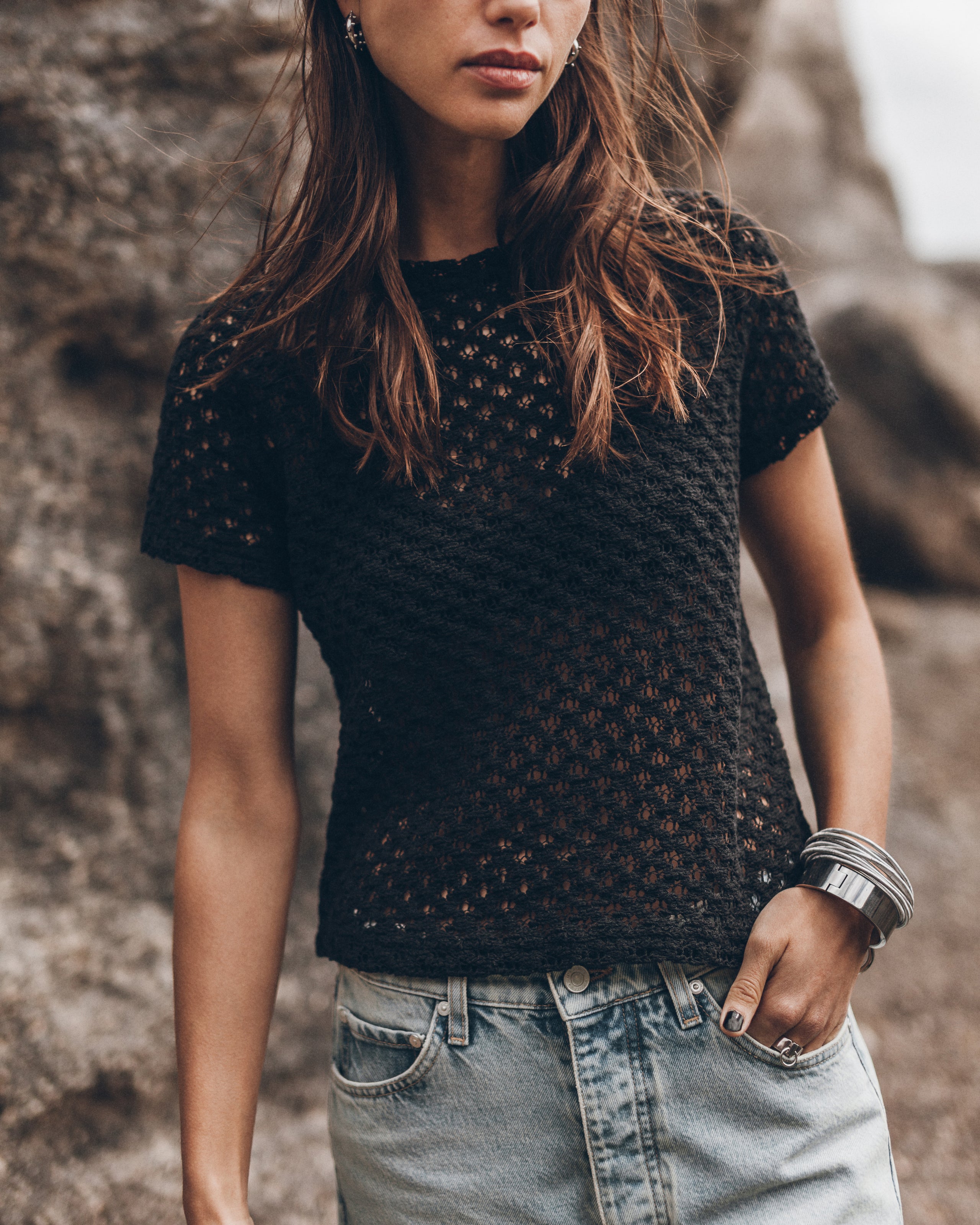 The Black Crochet T-Shirt