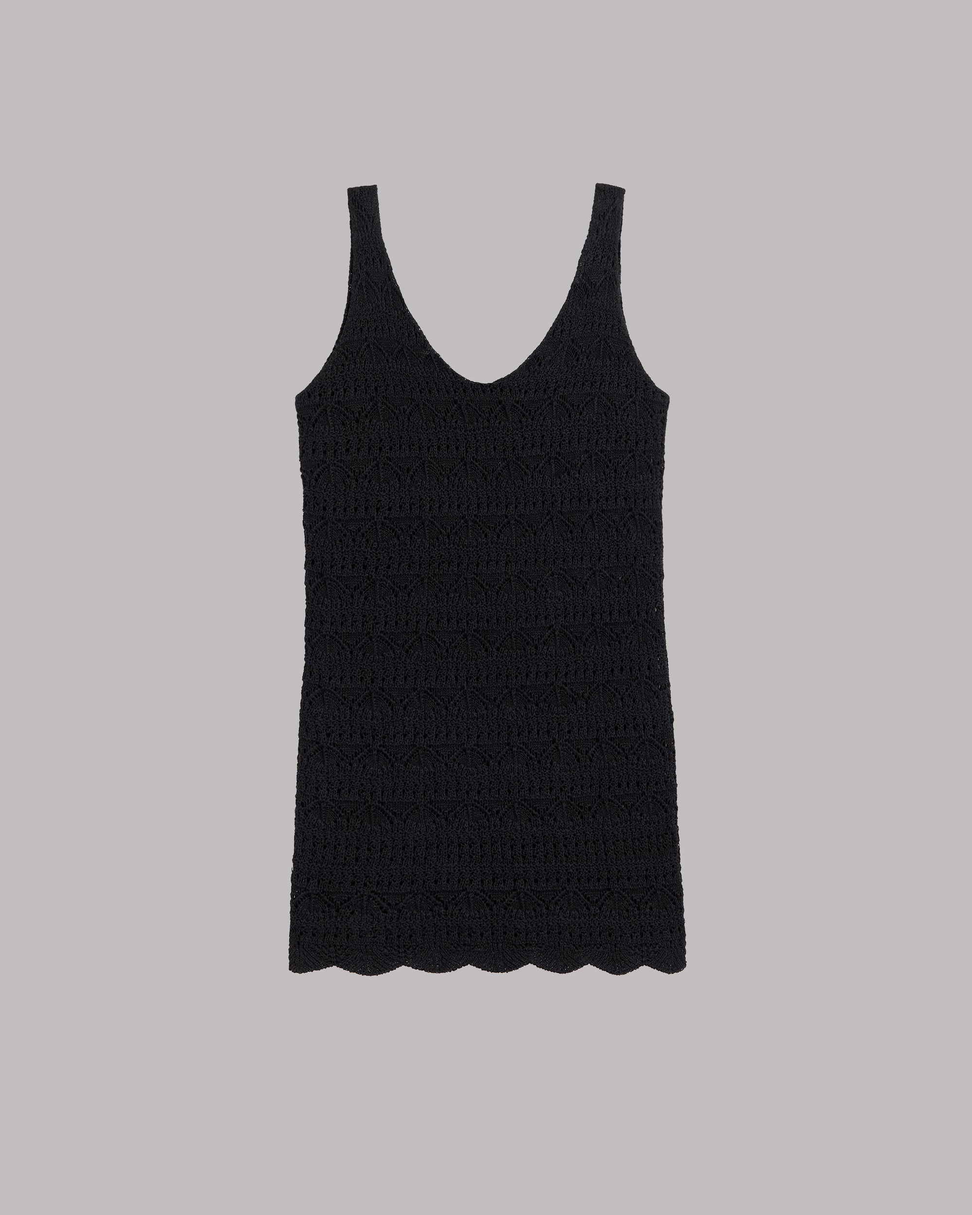 The Black Crochet Tank Dress - Product photo