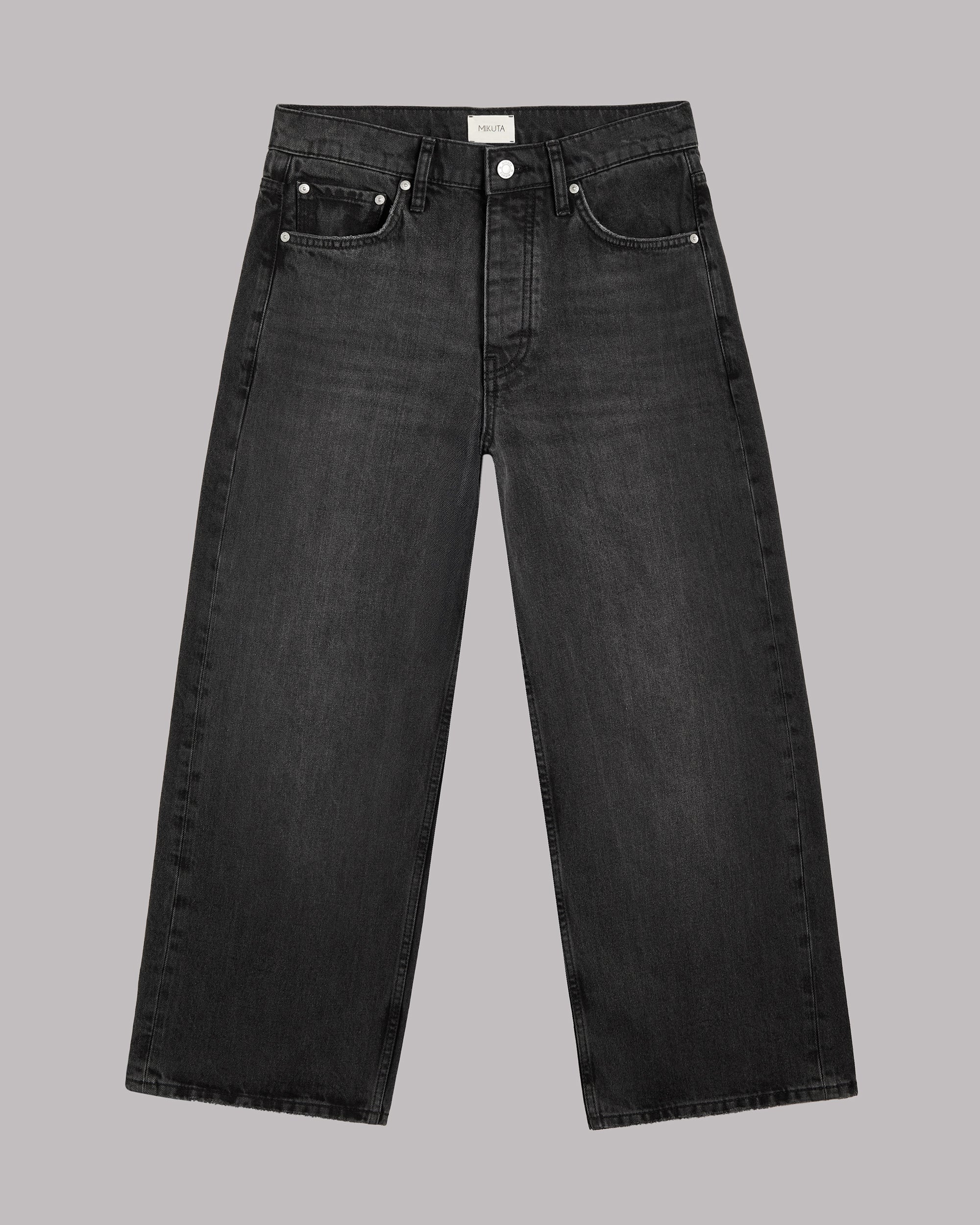 The Black Cropped Baggy Jeans Product Shot - Product photo
