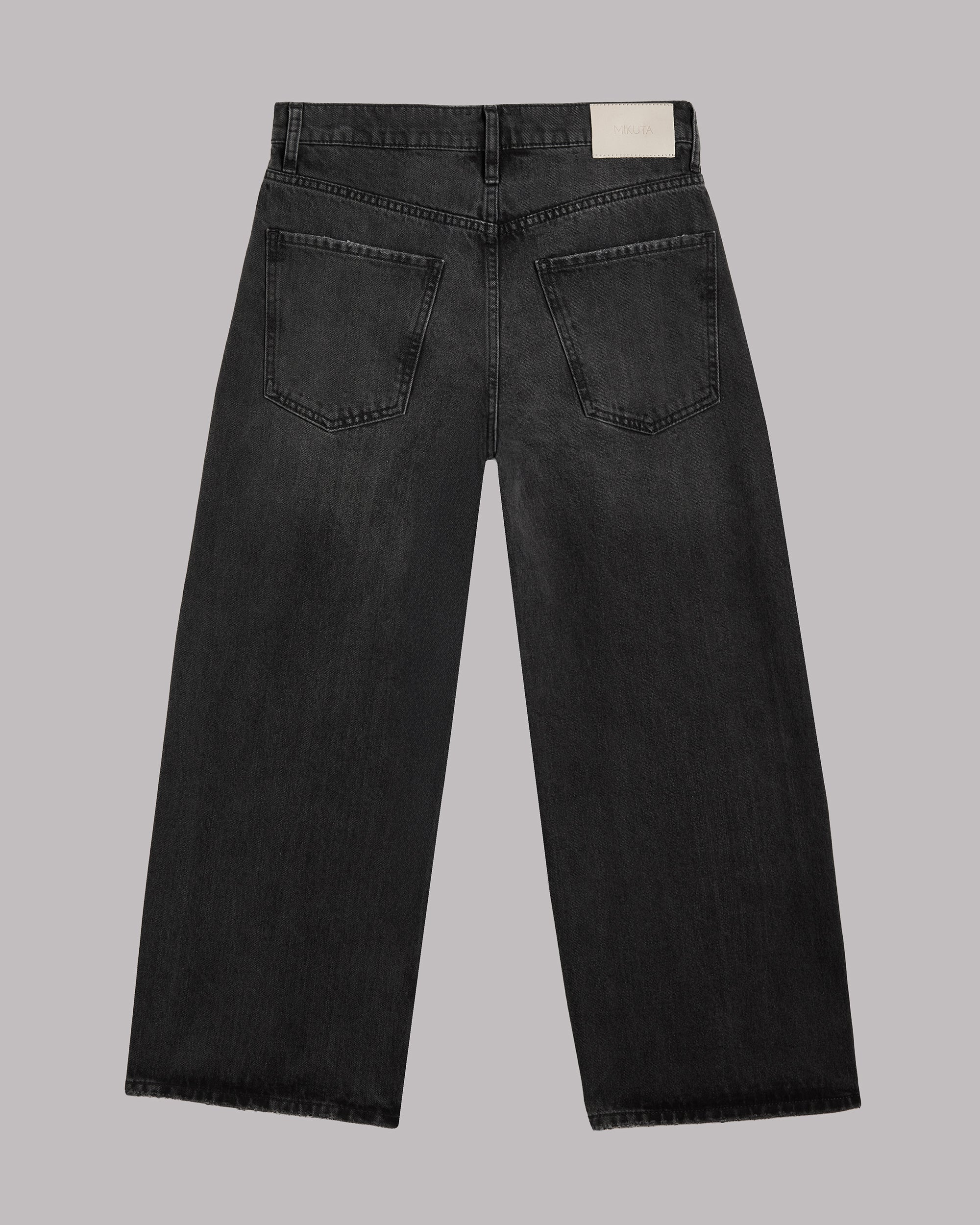 The Black Cropped Baggy Jeans Product Shot - Product photo