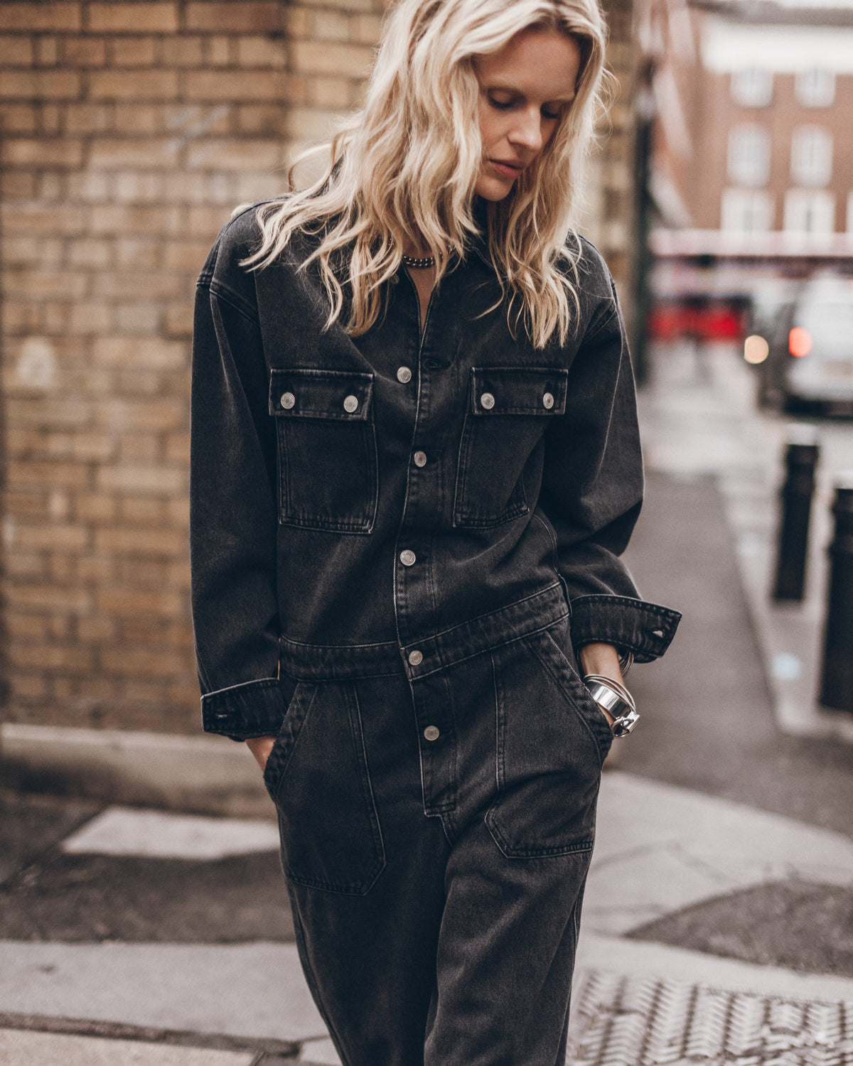 The Black Denim Jumpsuit