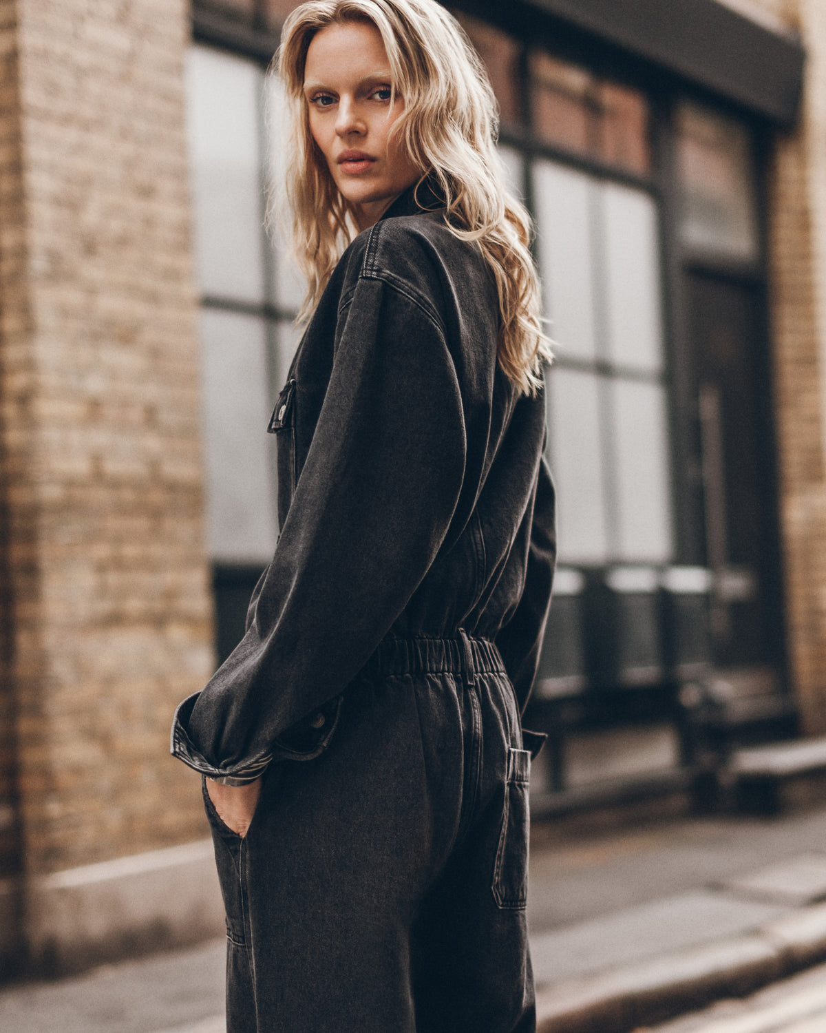 The Black Denim Jumpsuit